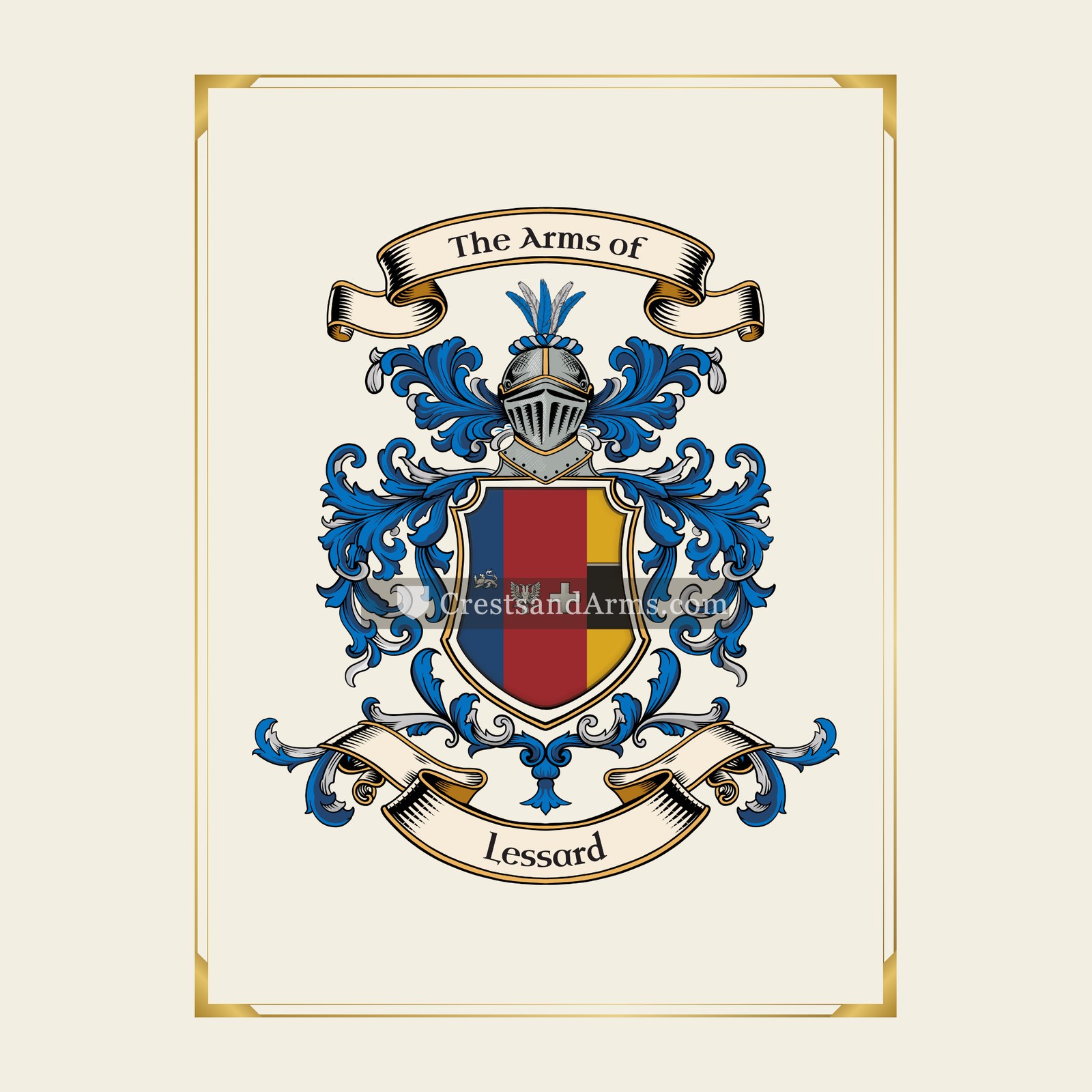 With gold border