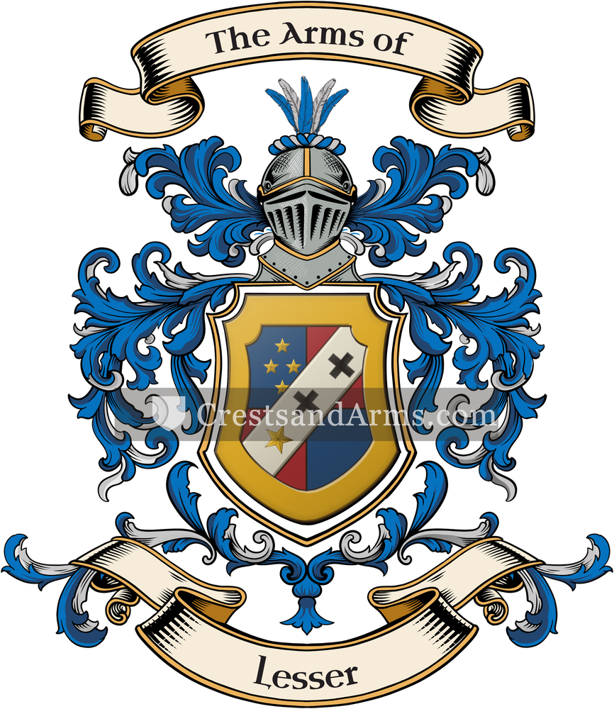 The Lesser coat of arms, drawn from the recorded blazon