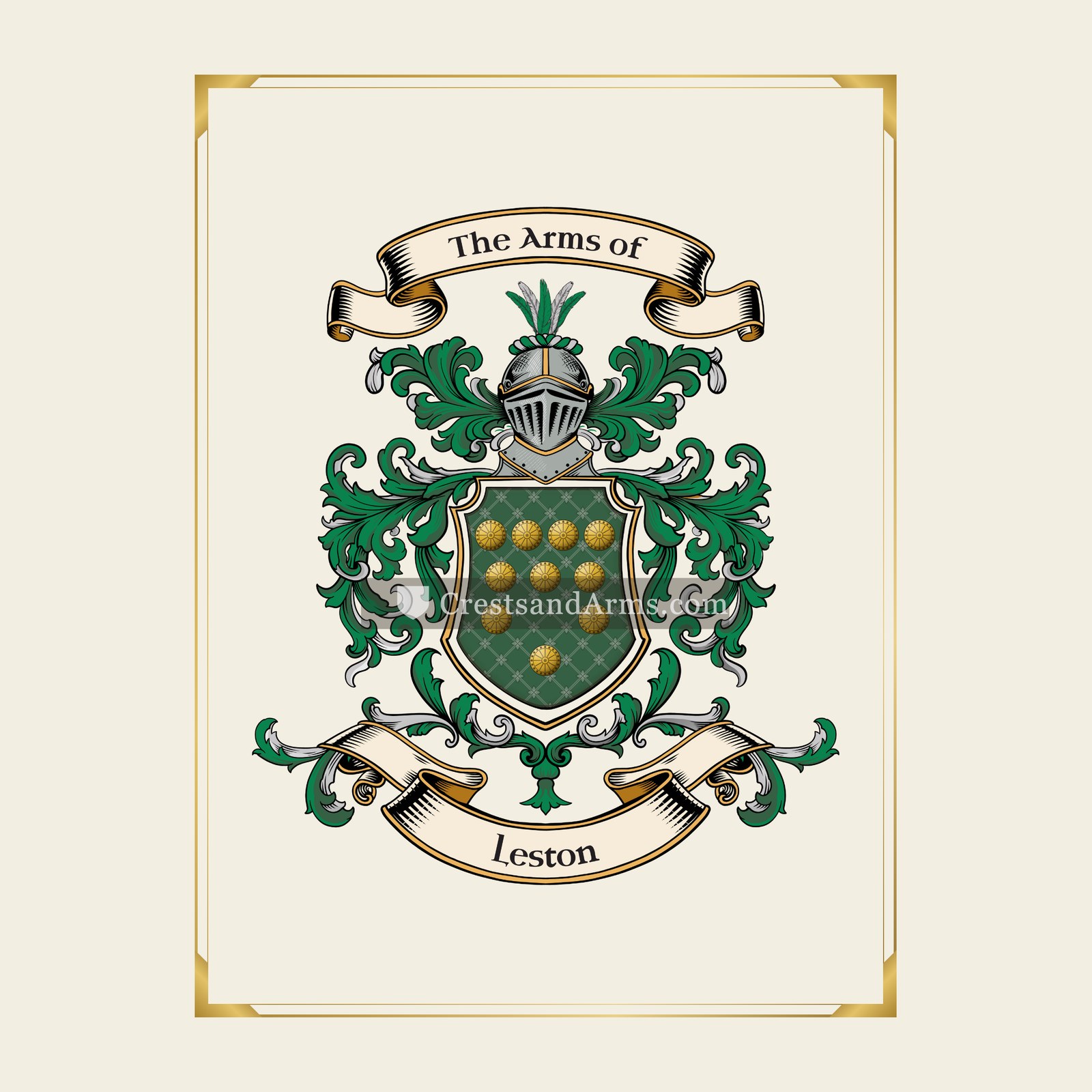 With gold border