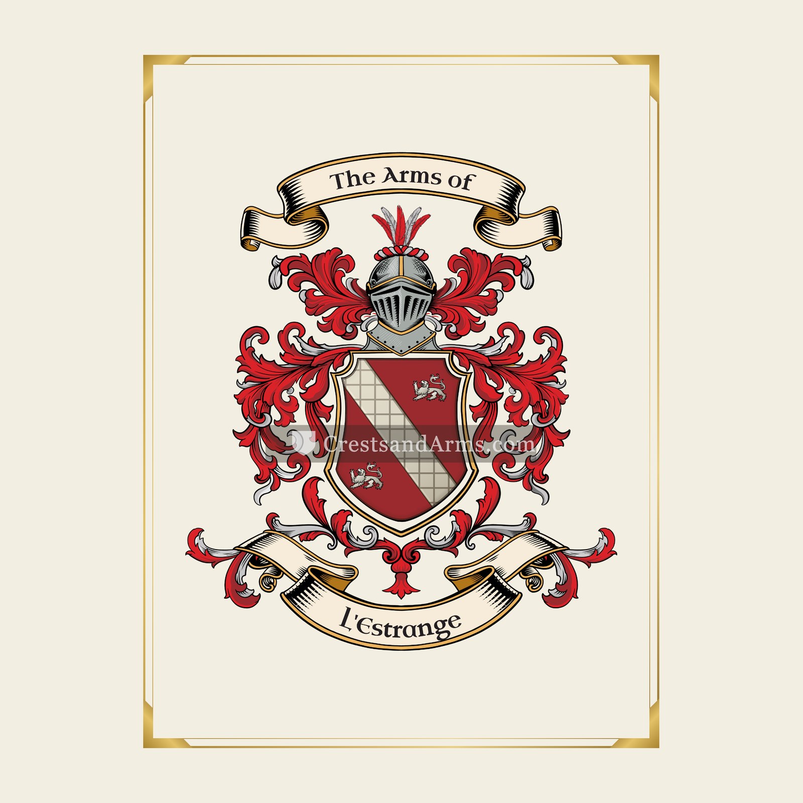 With gold border