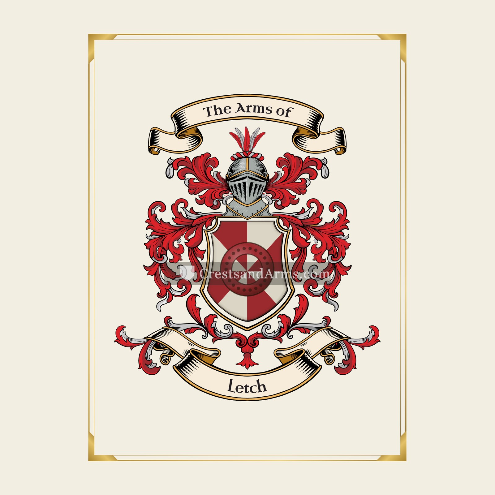 With gold border