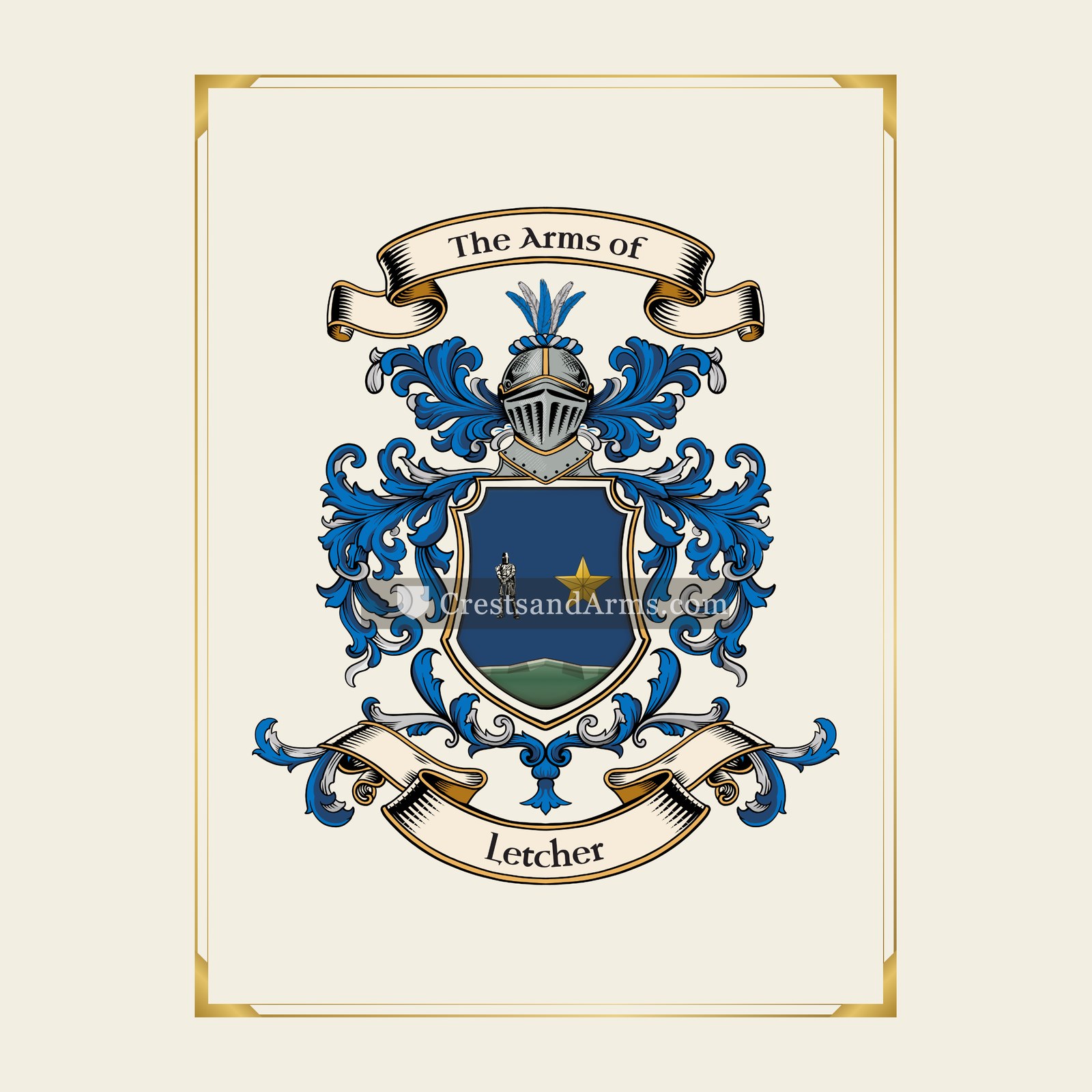 With gold border