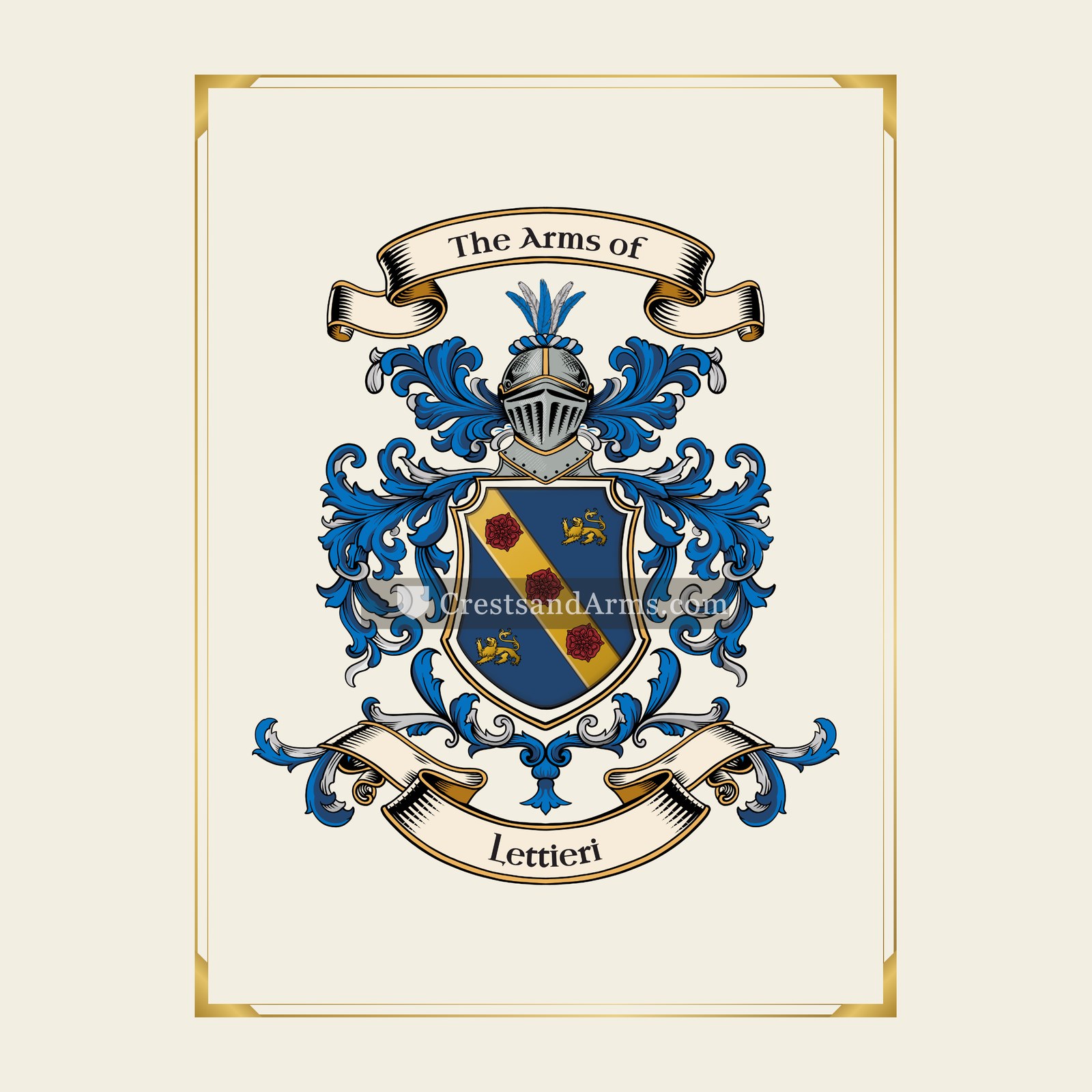 With gold border