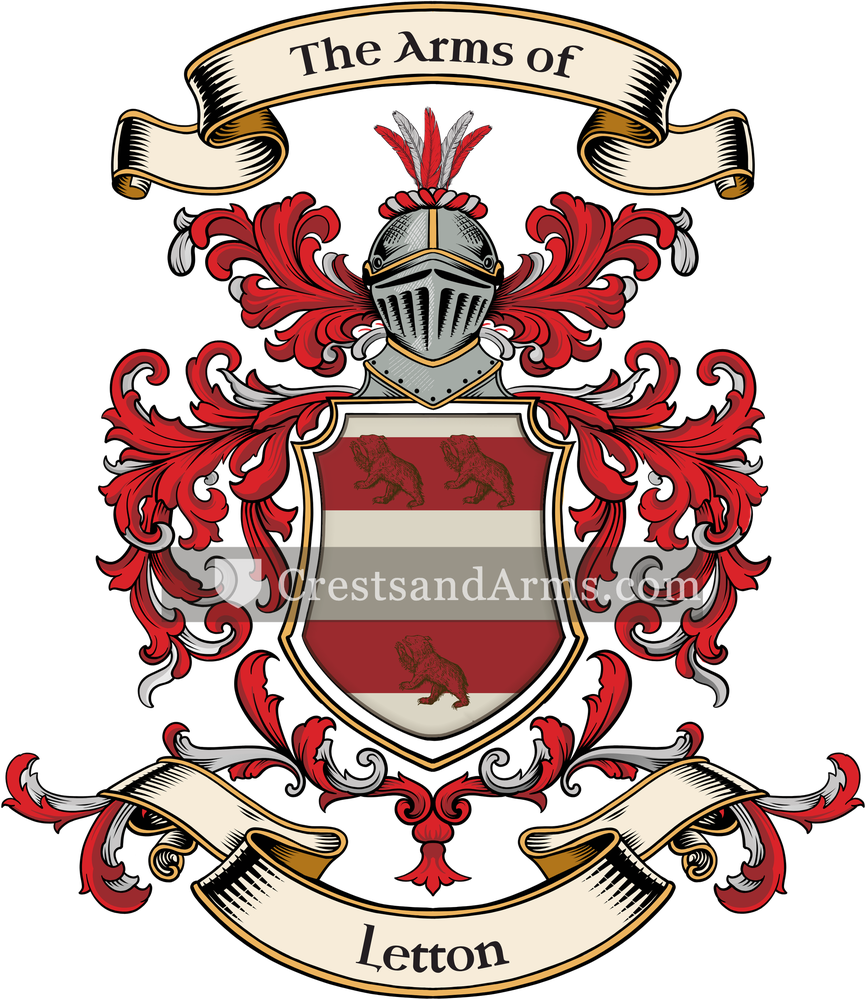 The Letton coat of arms, drawn from the recorded blazon