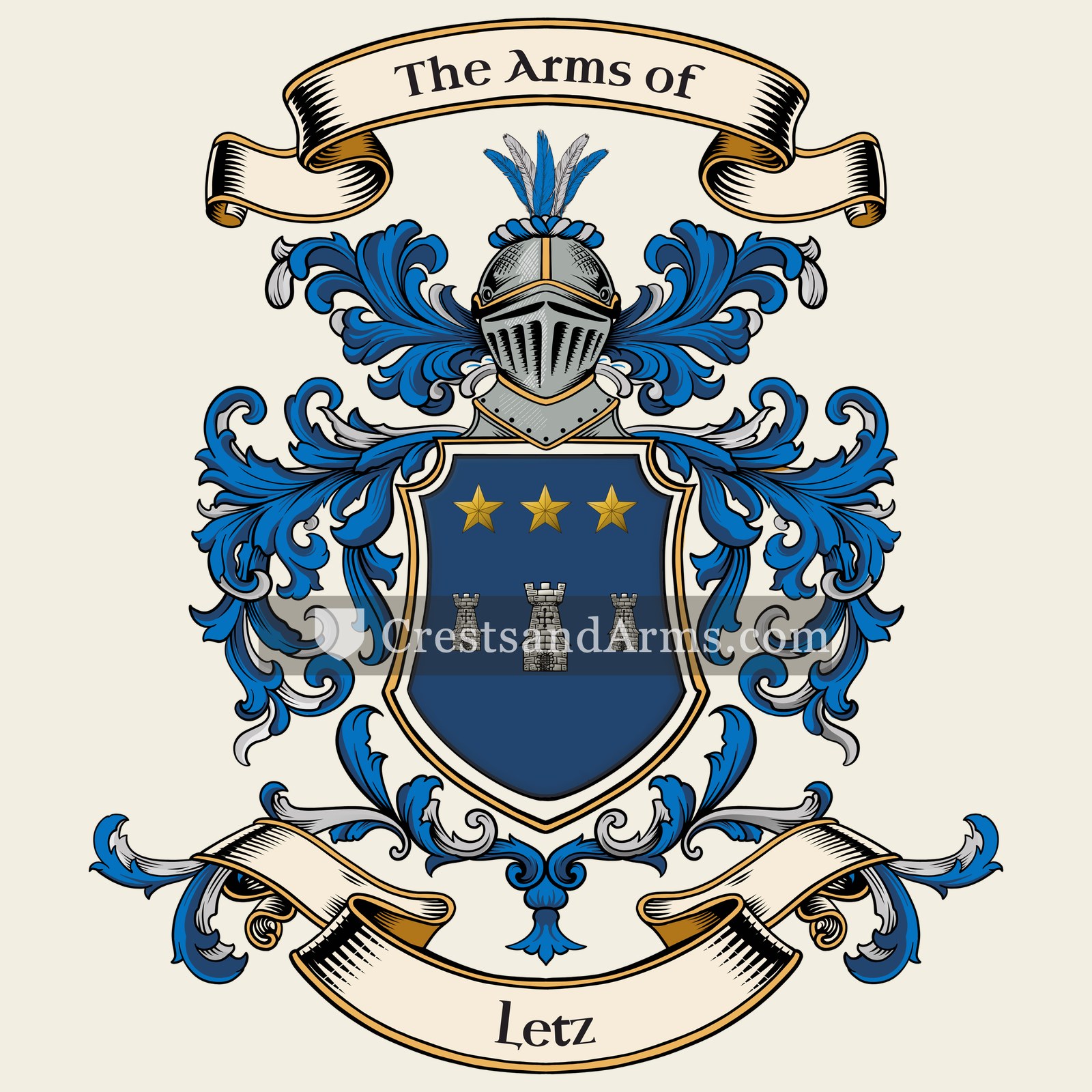 The Letz coat of arms, drawn from the recorded blazon