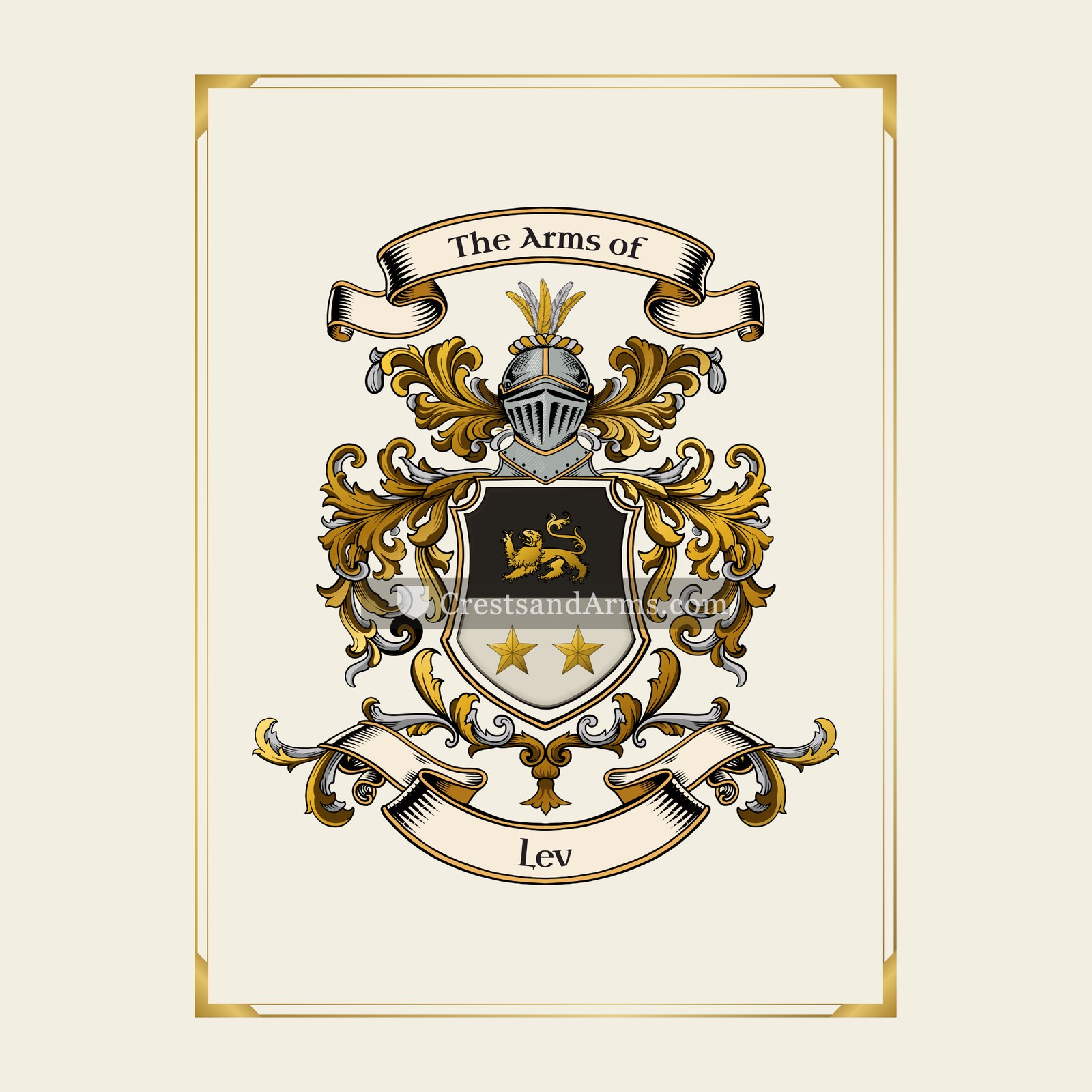 With gold border