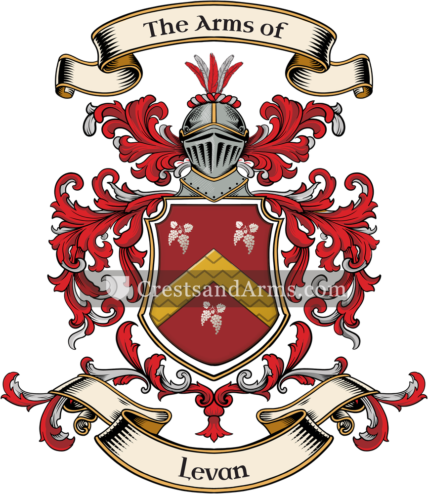 The Levan coat of arms, drawn from the recorded blazon