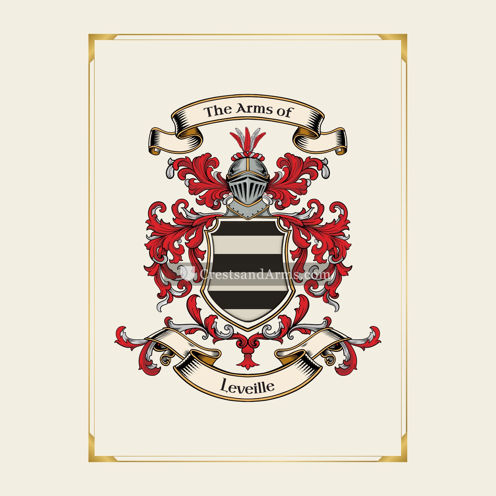 With gold border