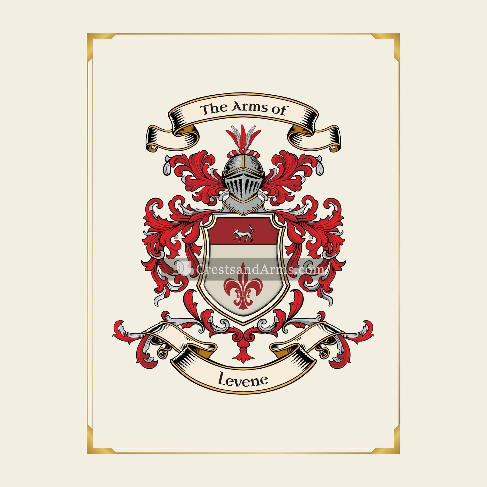 With gold border