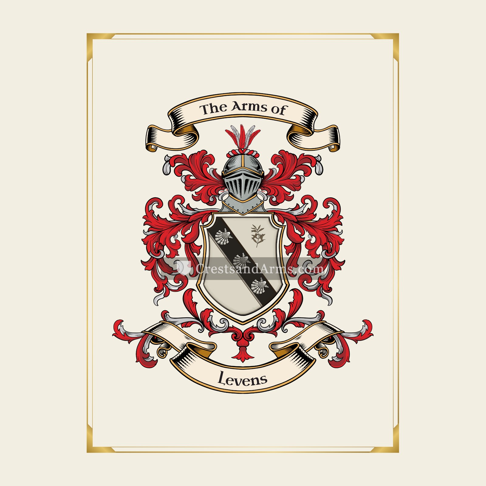 With gold border