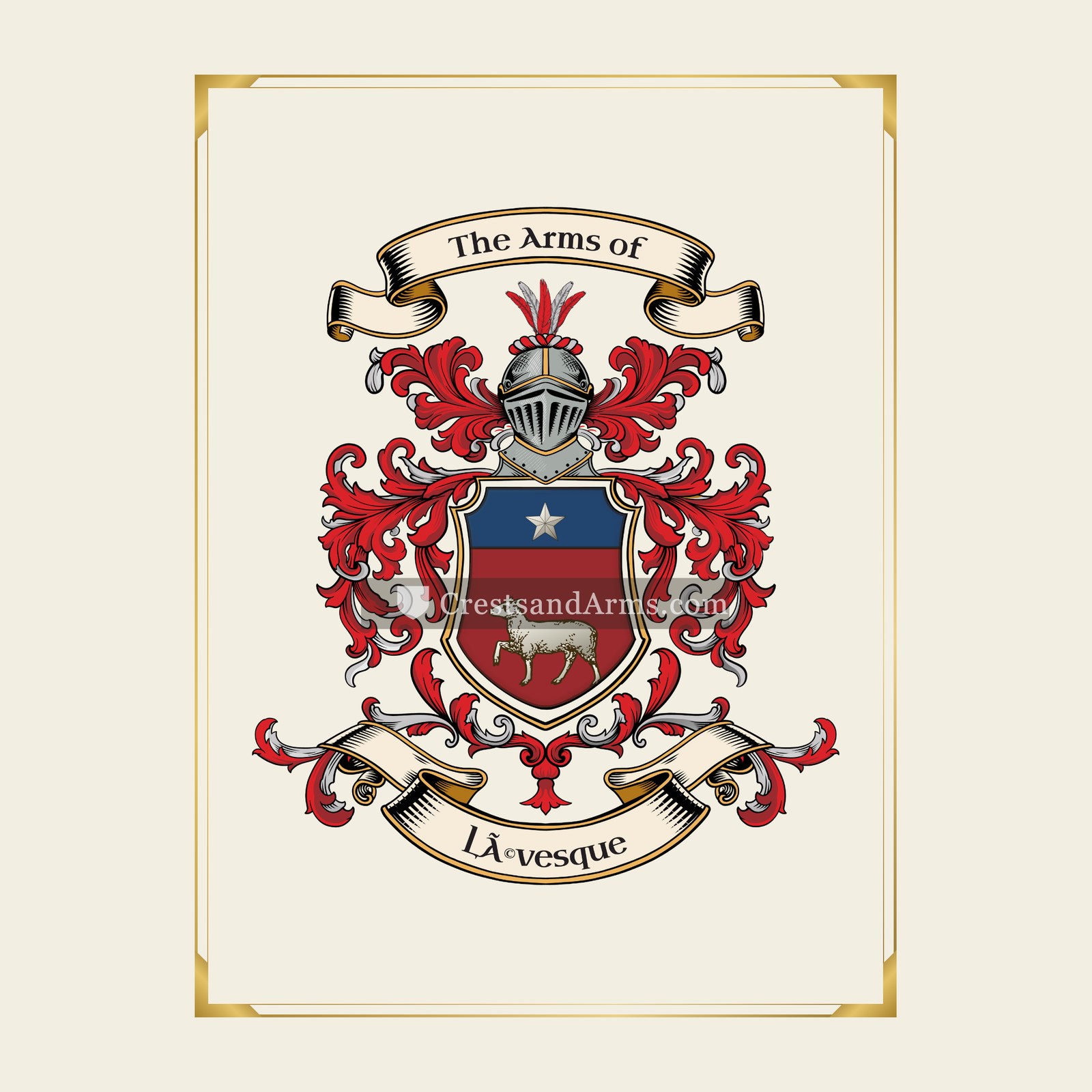 With gold border
