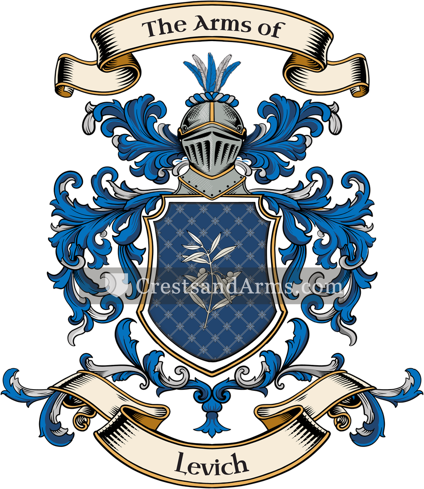 The Levich coat of arms, drawn from the recorded blazon