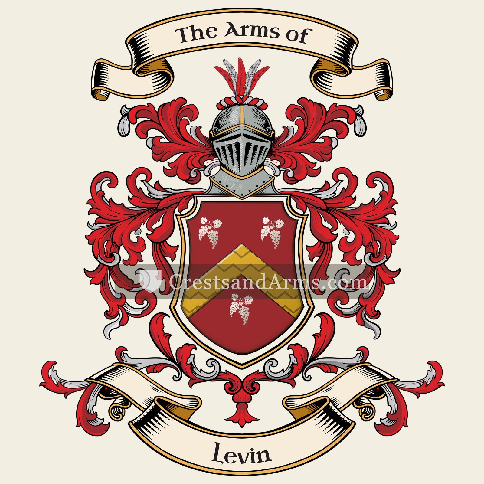 The Levin coat of arms, drawn from the recorded blazon