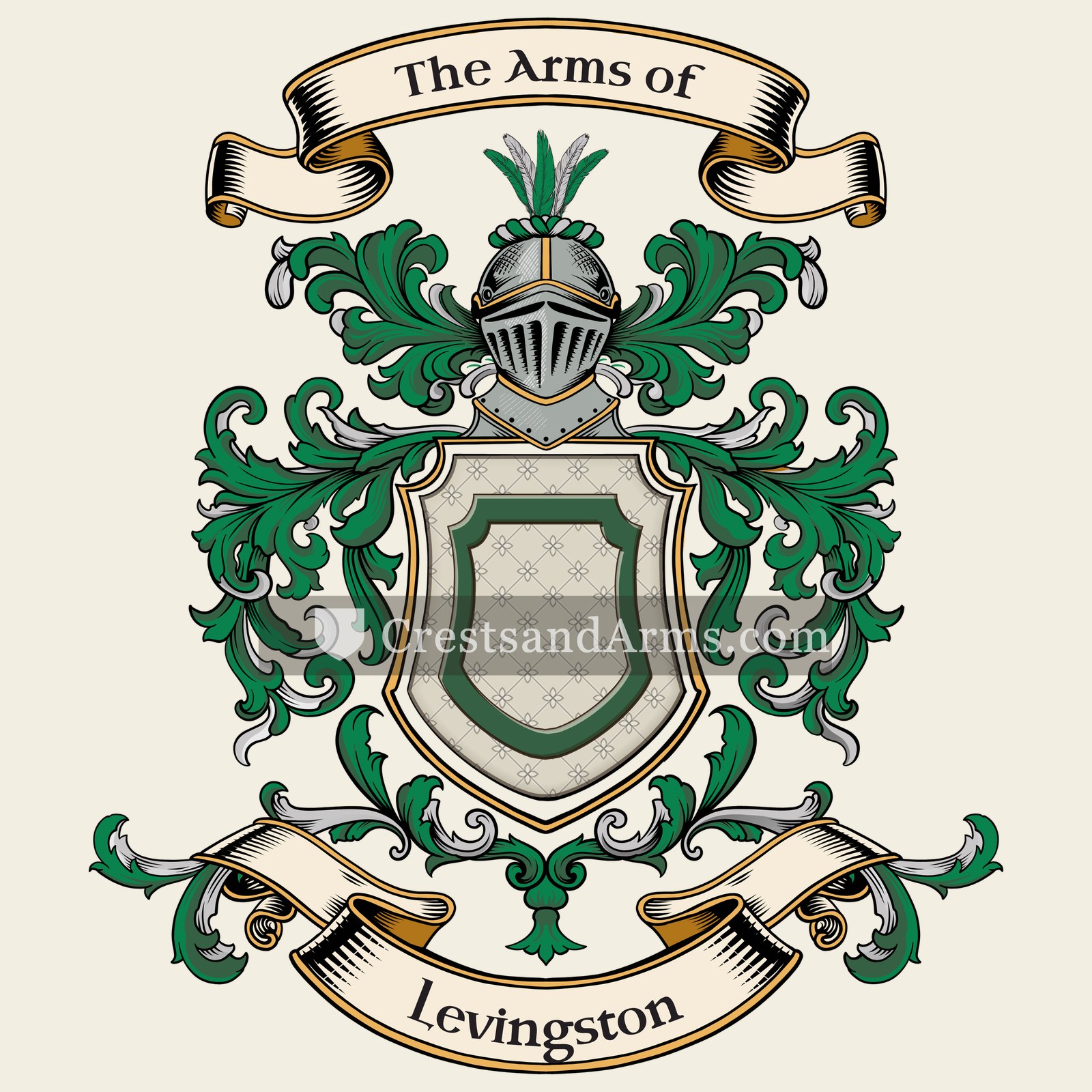 The Levingston coat of arms, drawn from the recorded blazon