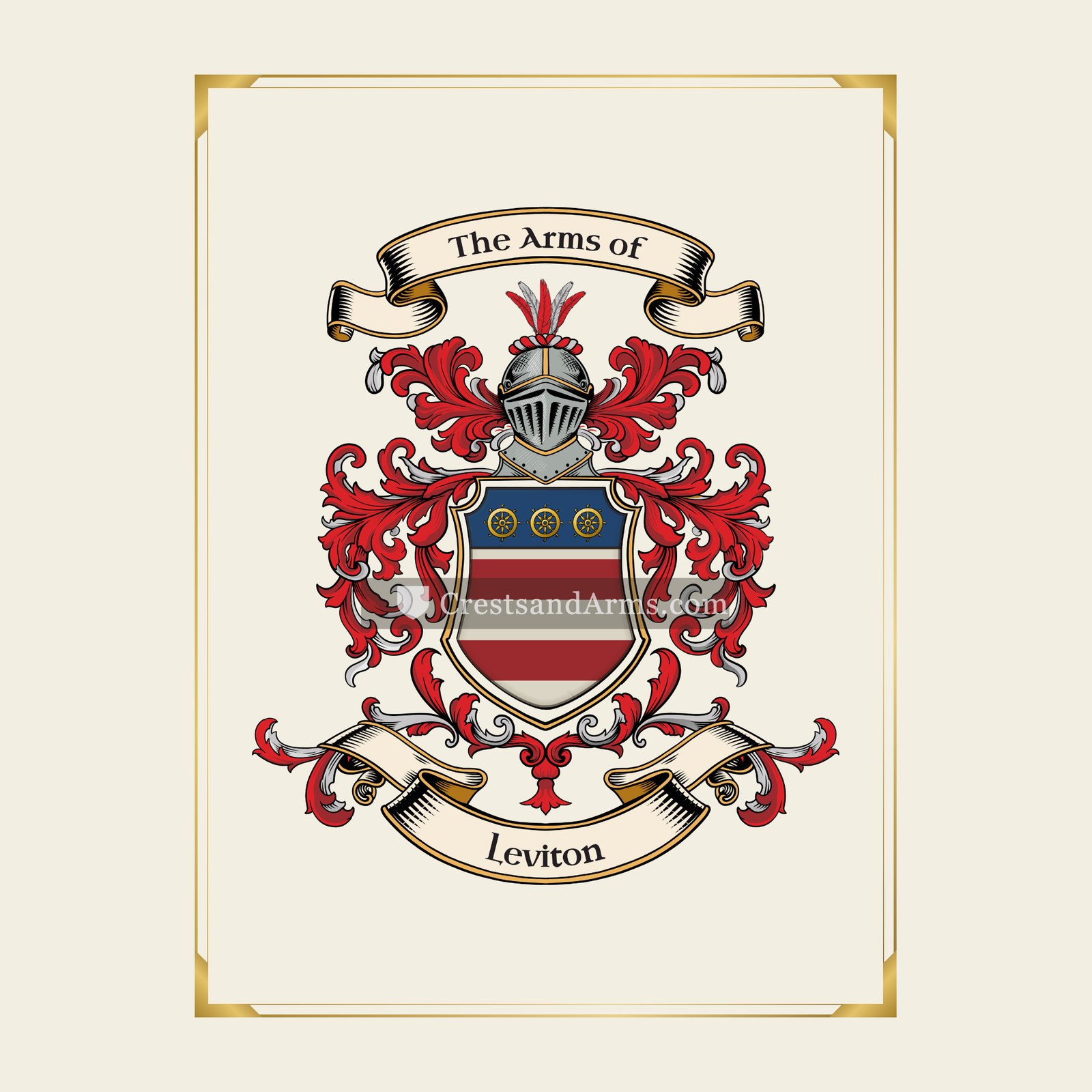 With gold border