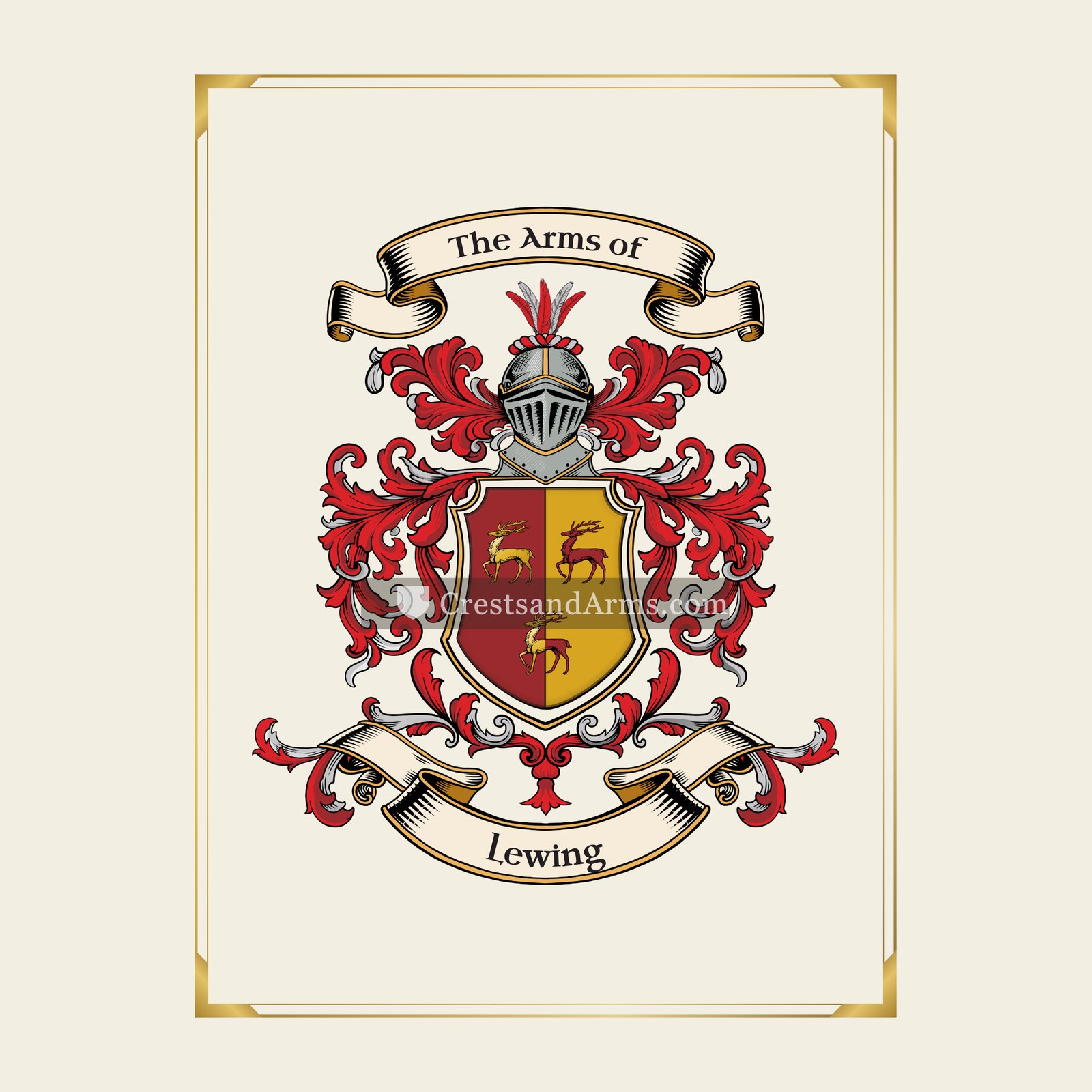 With gold border