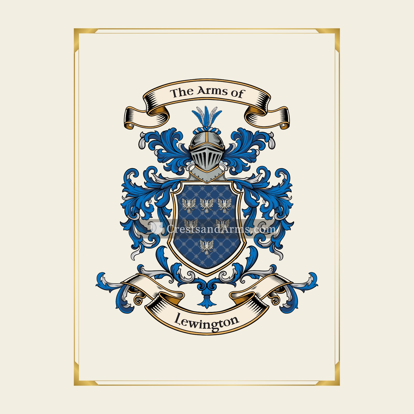 With gold border