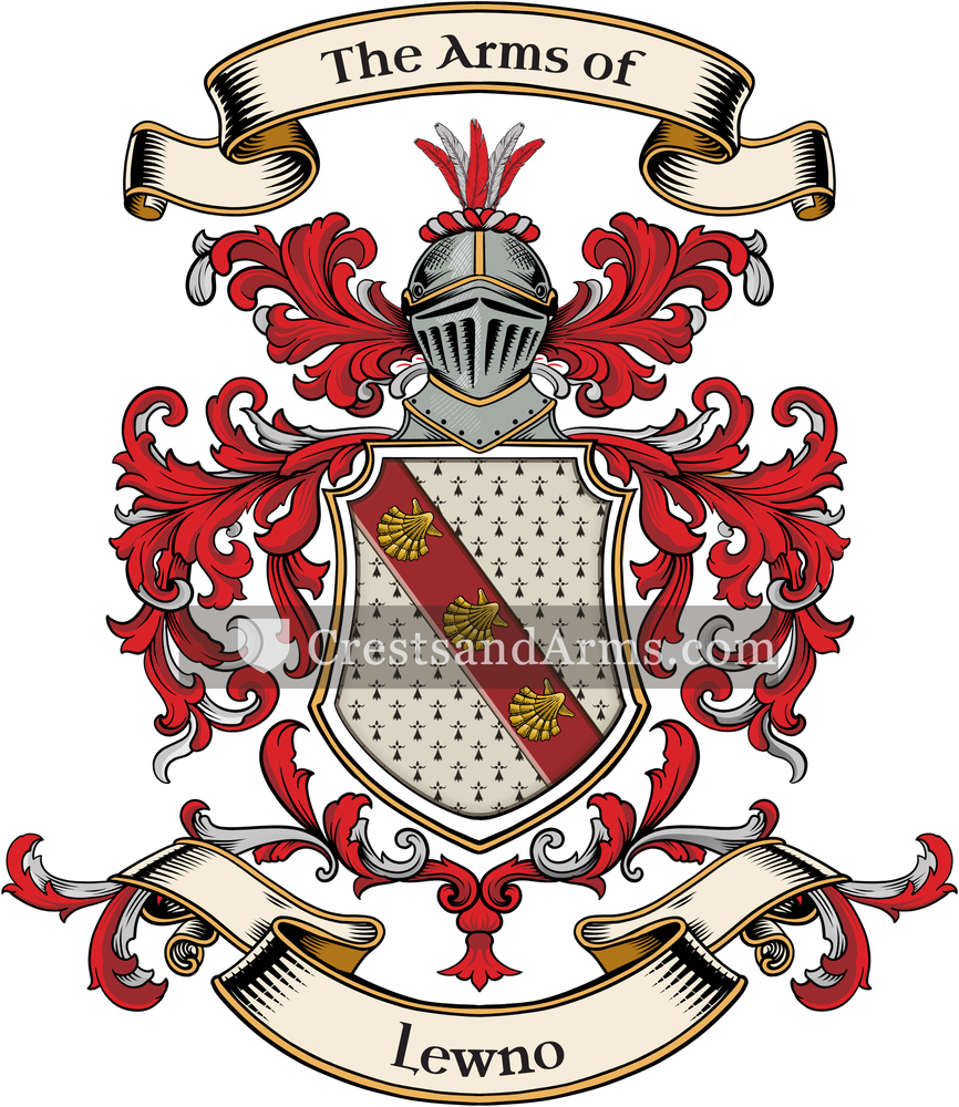 The Lewno coat of arms, drawn from the recorded blazon