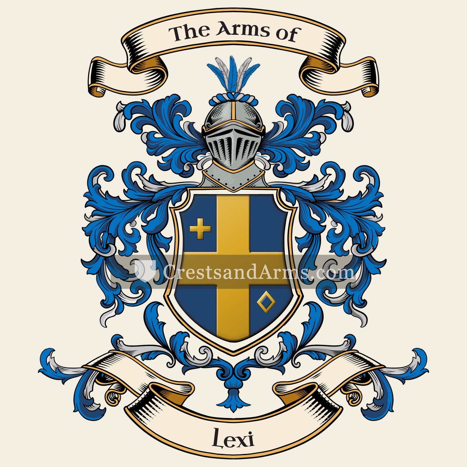 The Lexi coat of arms, drawn from the recorded blazon