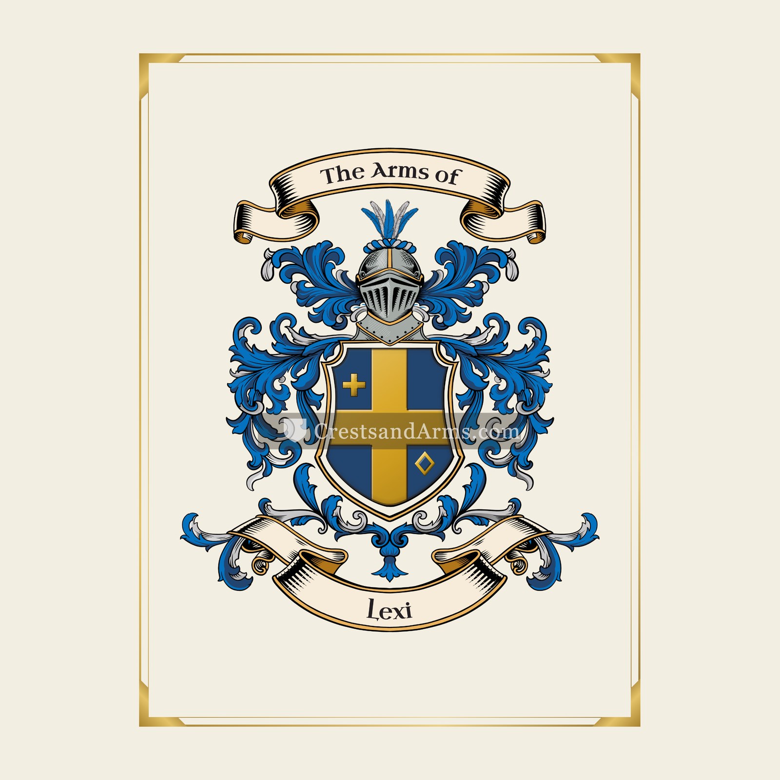 With gold border