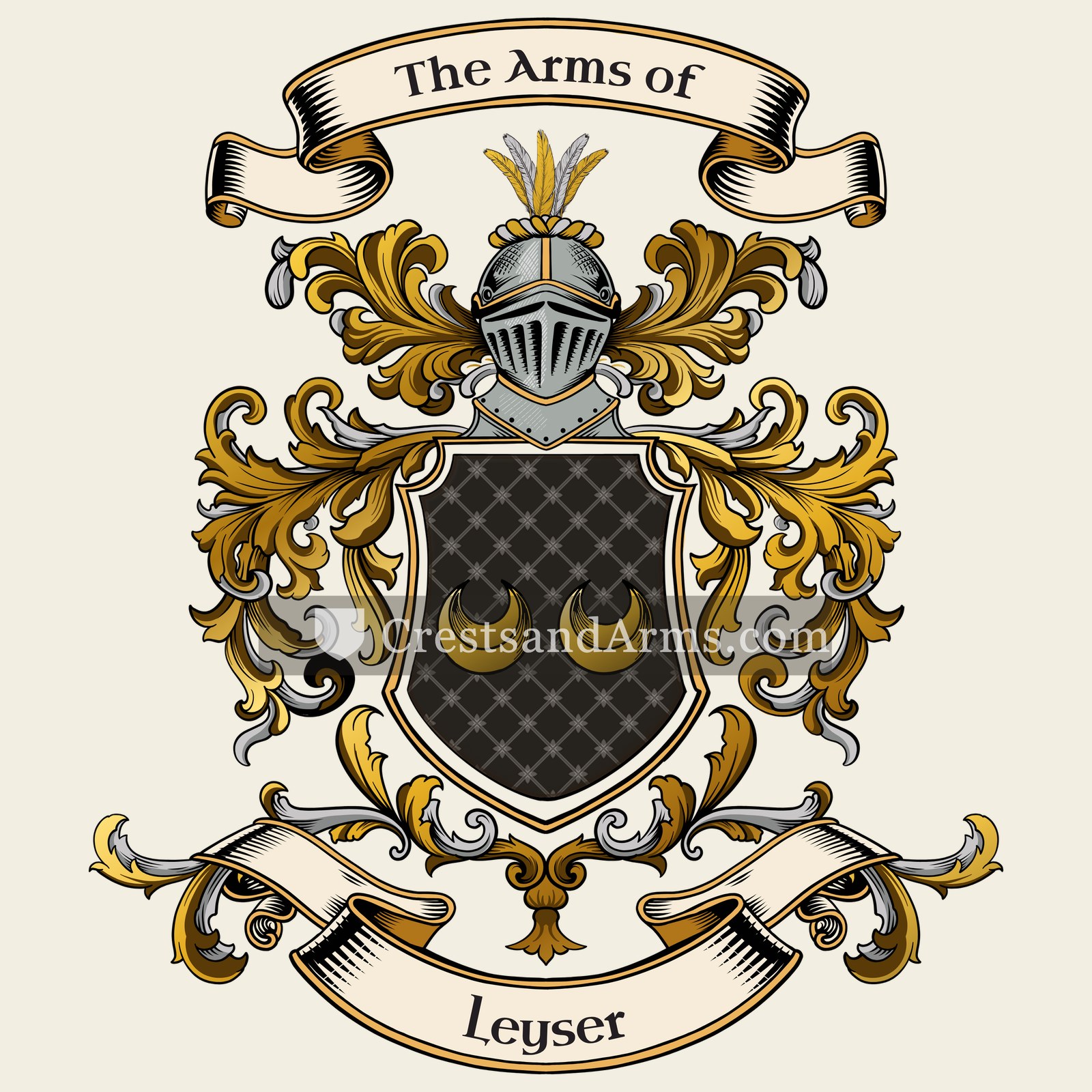 The Leyser coat of arms, drawn from the recorded blazon