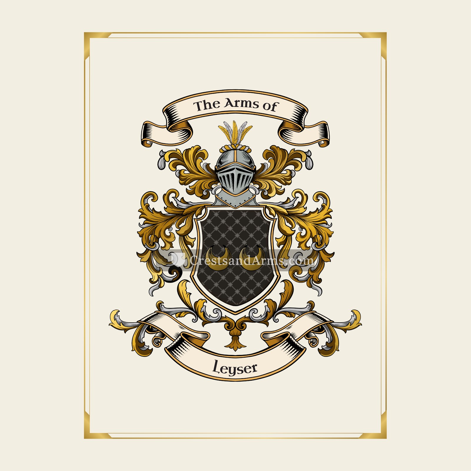 With gold border
