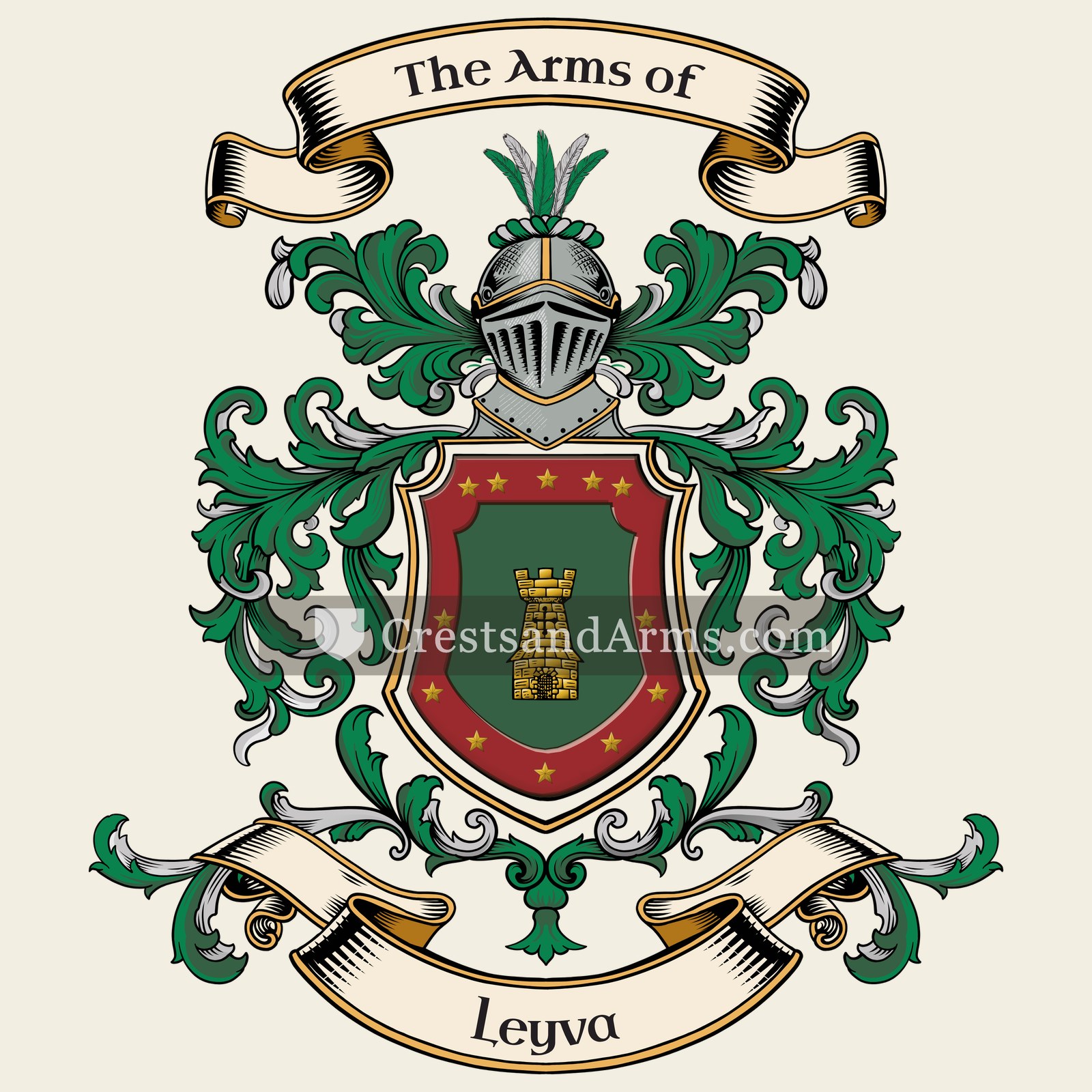 The Leyva coat of arms, drawn from the recorded blazon