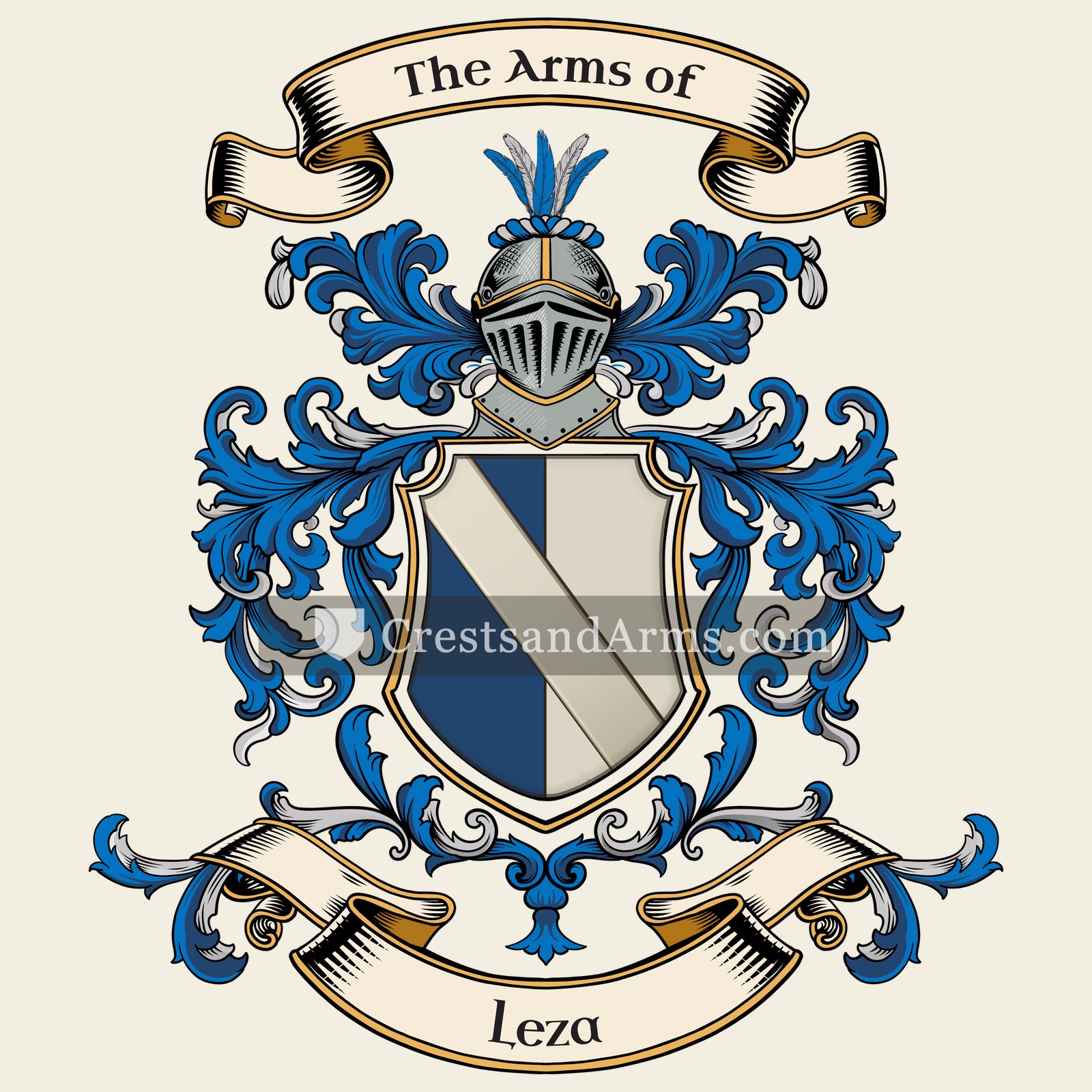 The Leza coat of arms, drawn from the recorded blazon