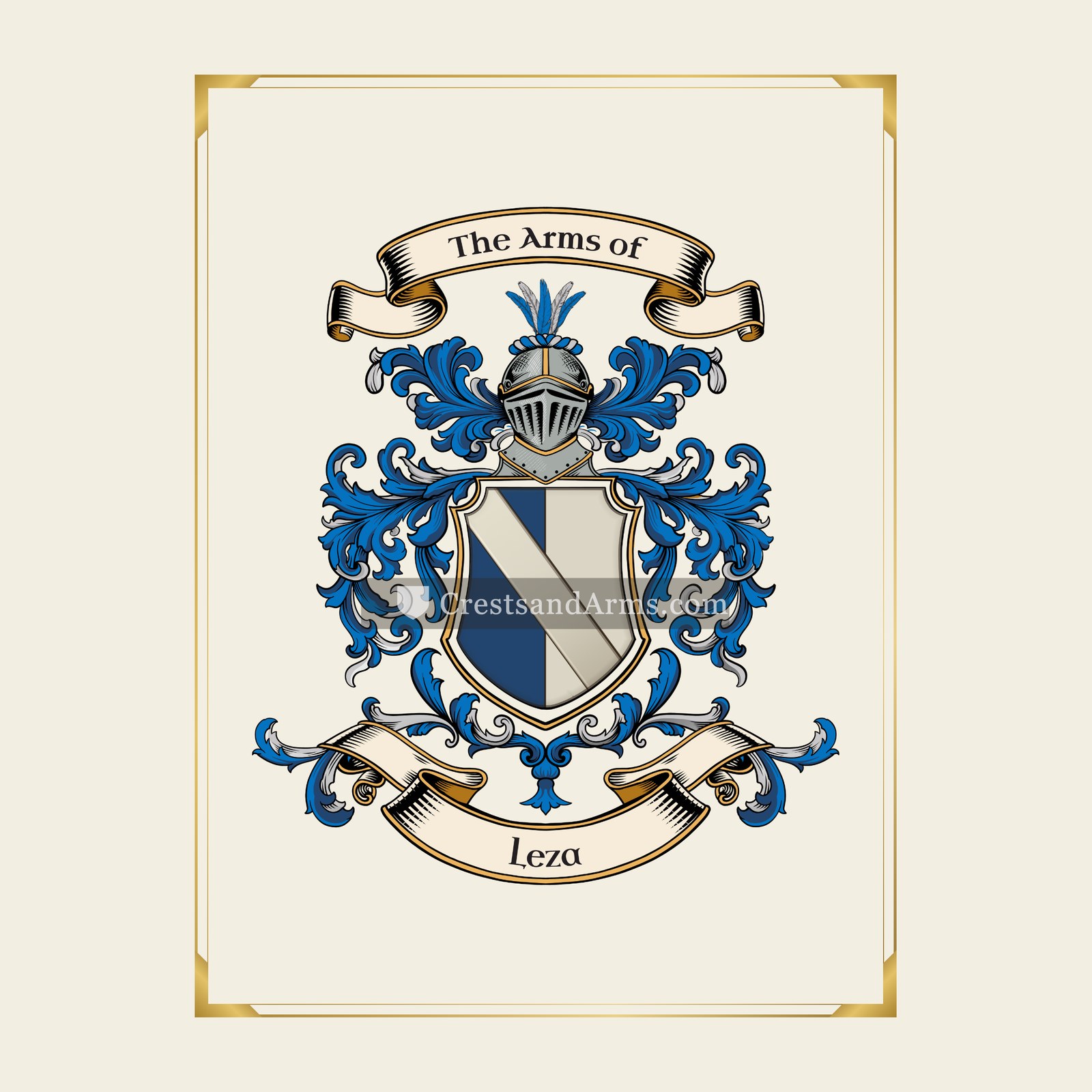 With gold border
