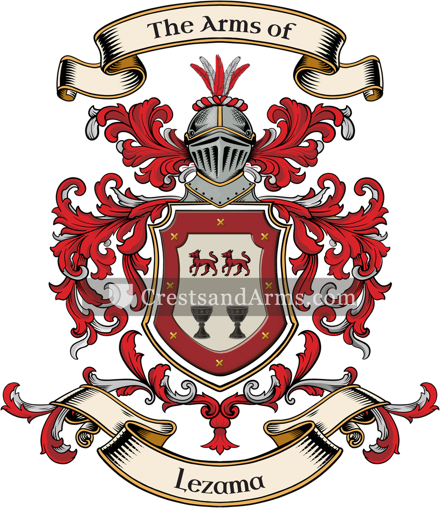 The Lezama coat of arms, drawn from the recorded blazon