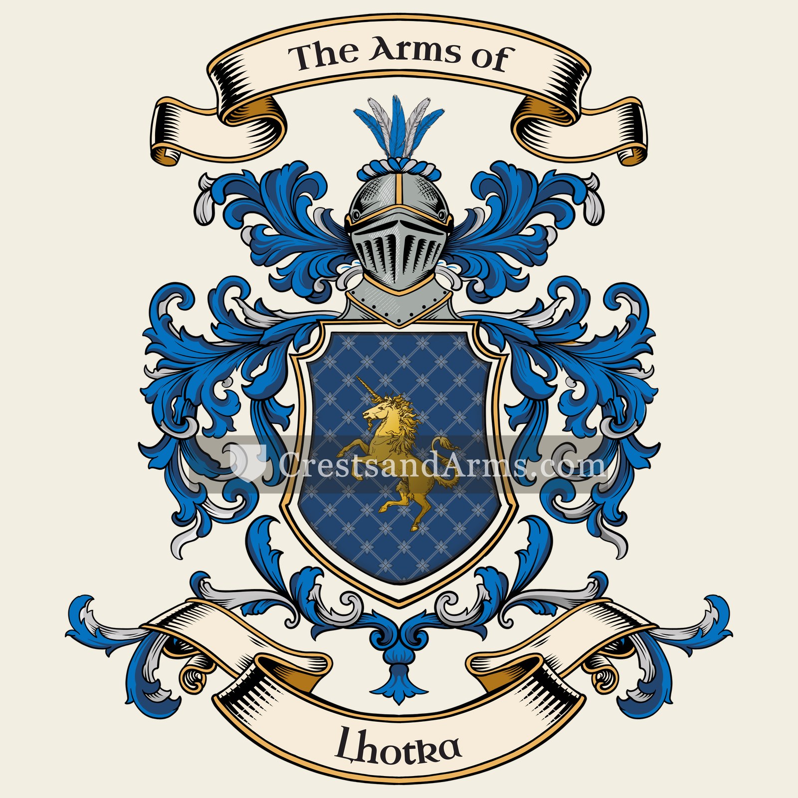 The Lhotka coat of arms, drawn from the recorded blazon