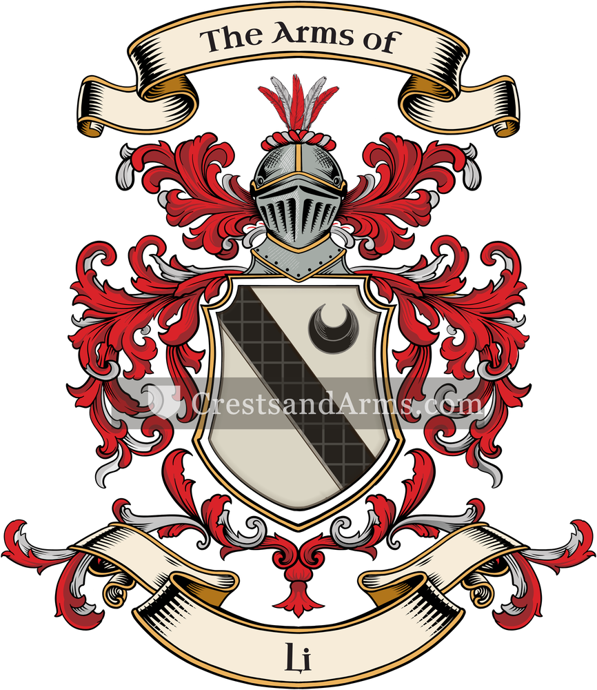 The Li coat of arms, drawn from the recorded blazon