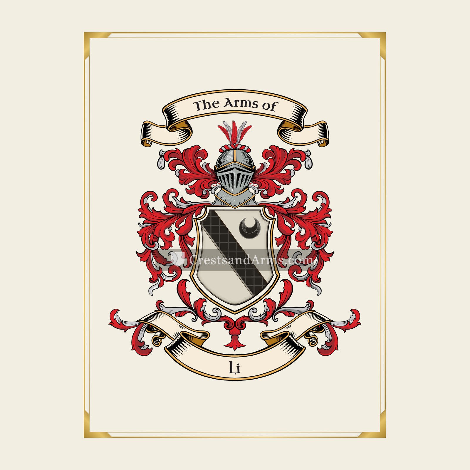 With gold border