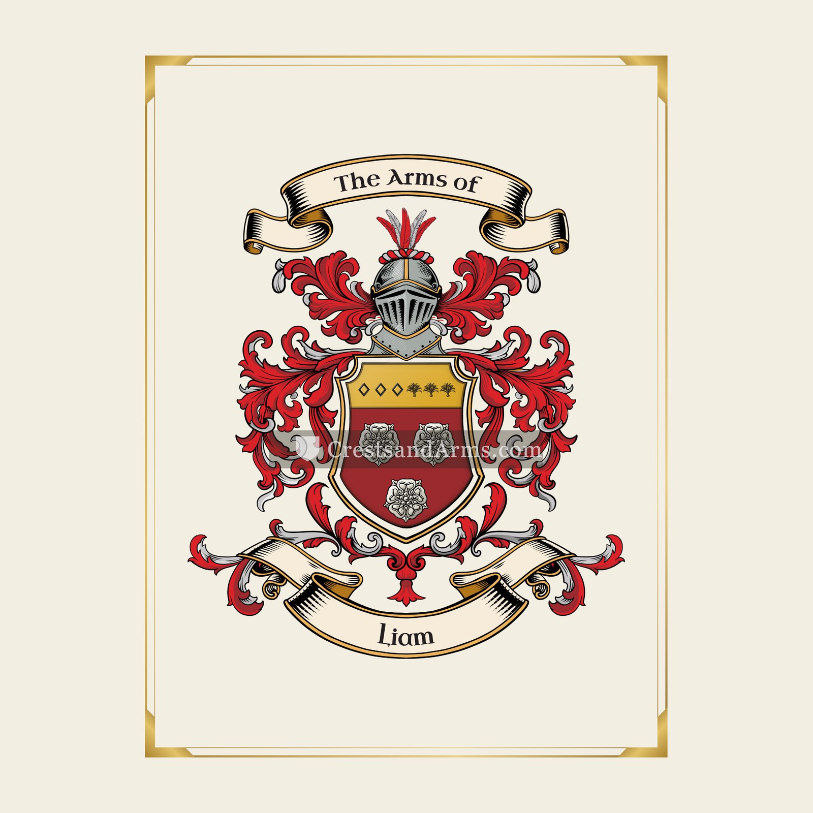 With gold border
