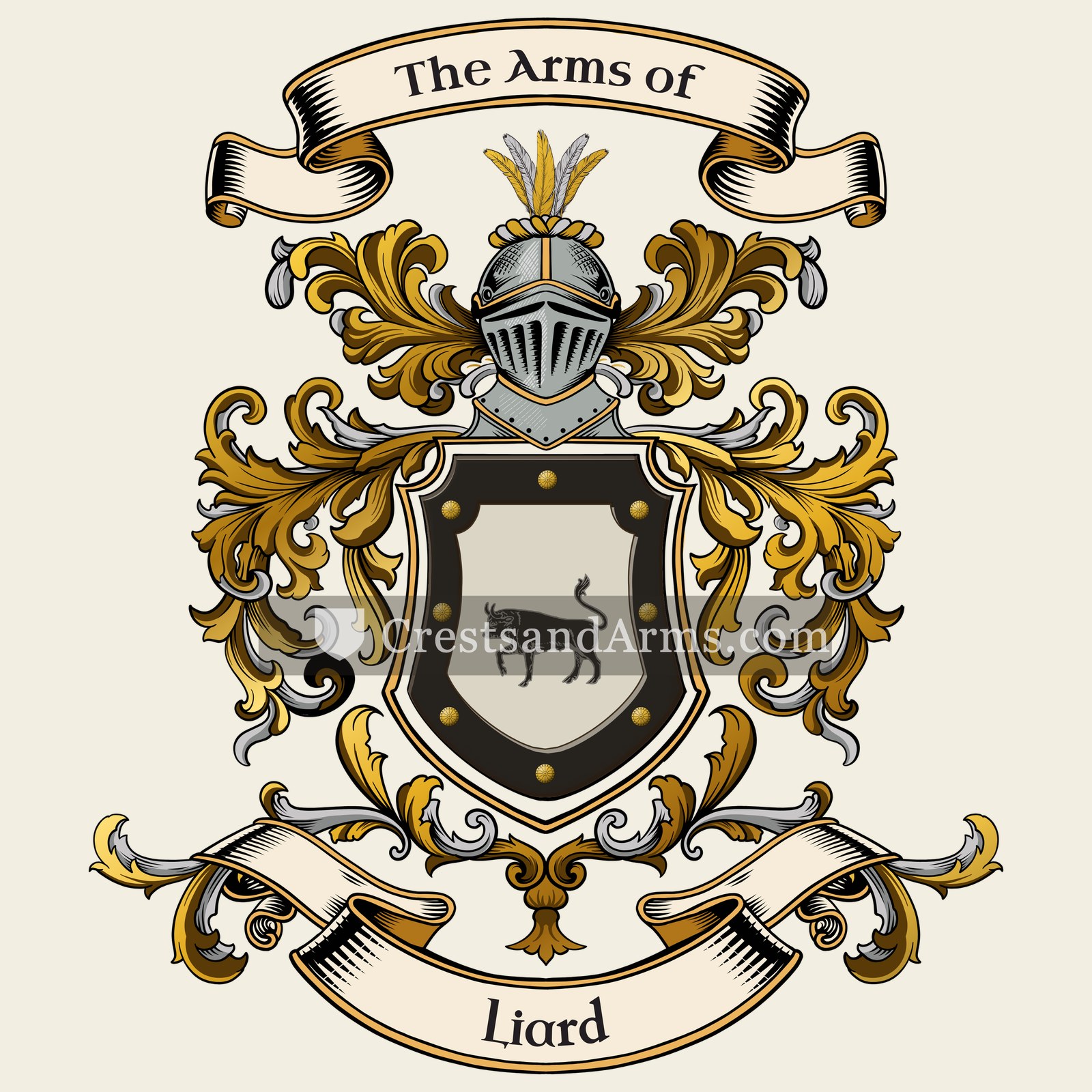 The Liard coat of arms, drawn from the recorded blazon