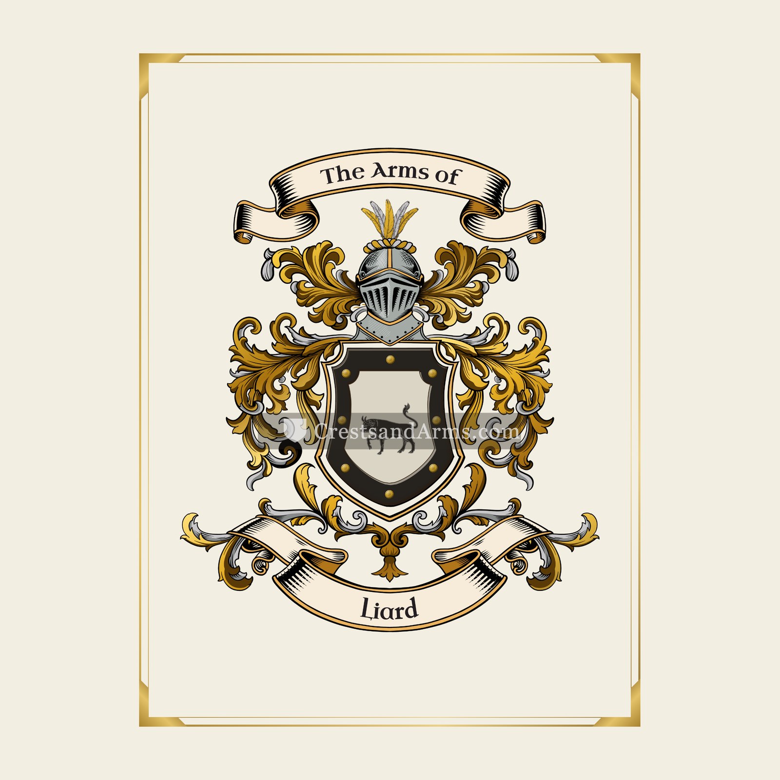 With gold border