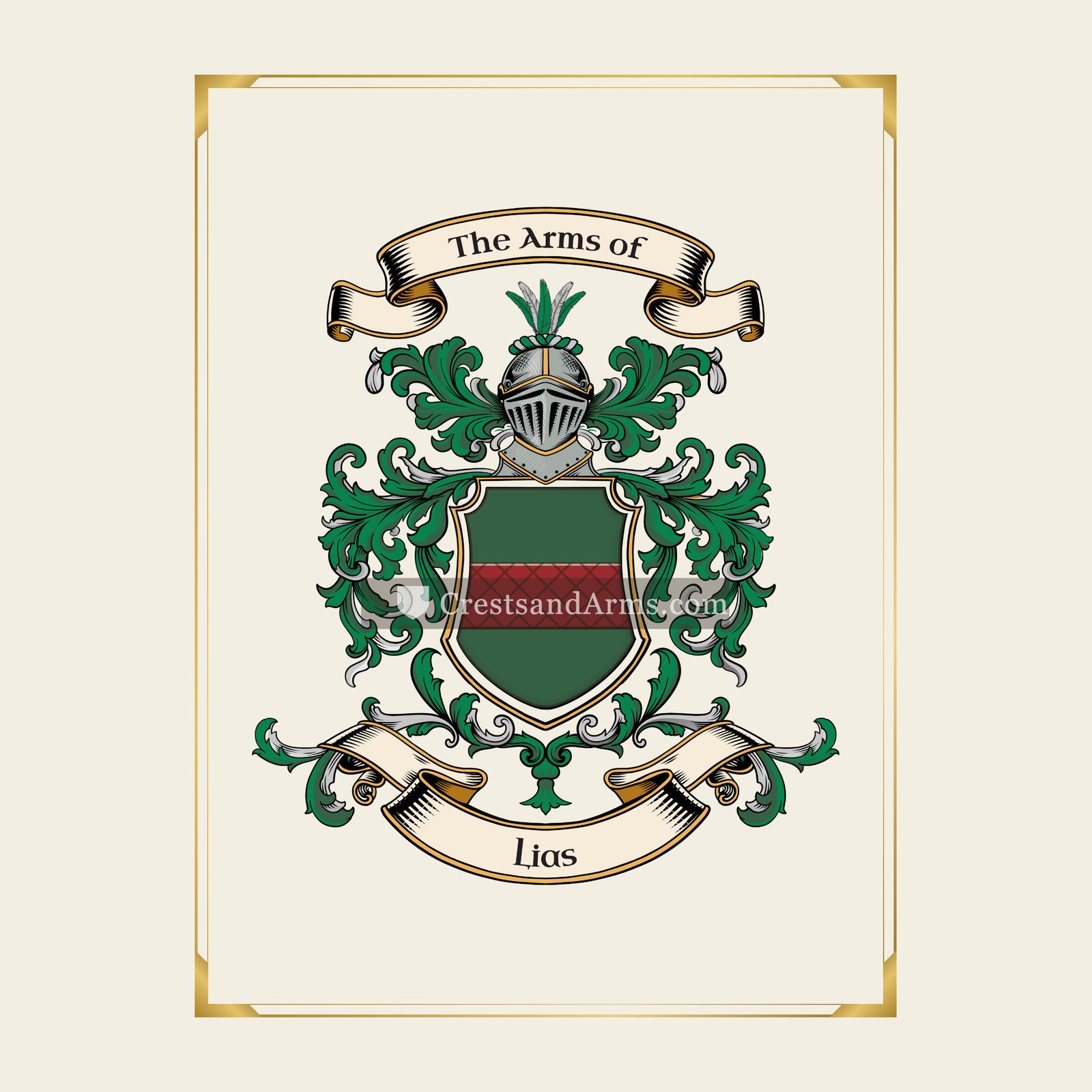 With gold border