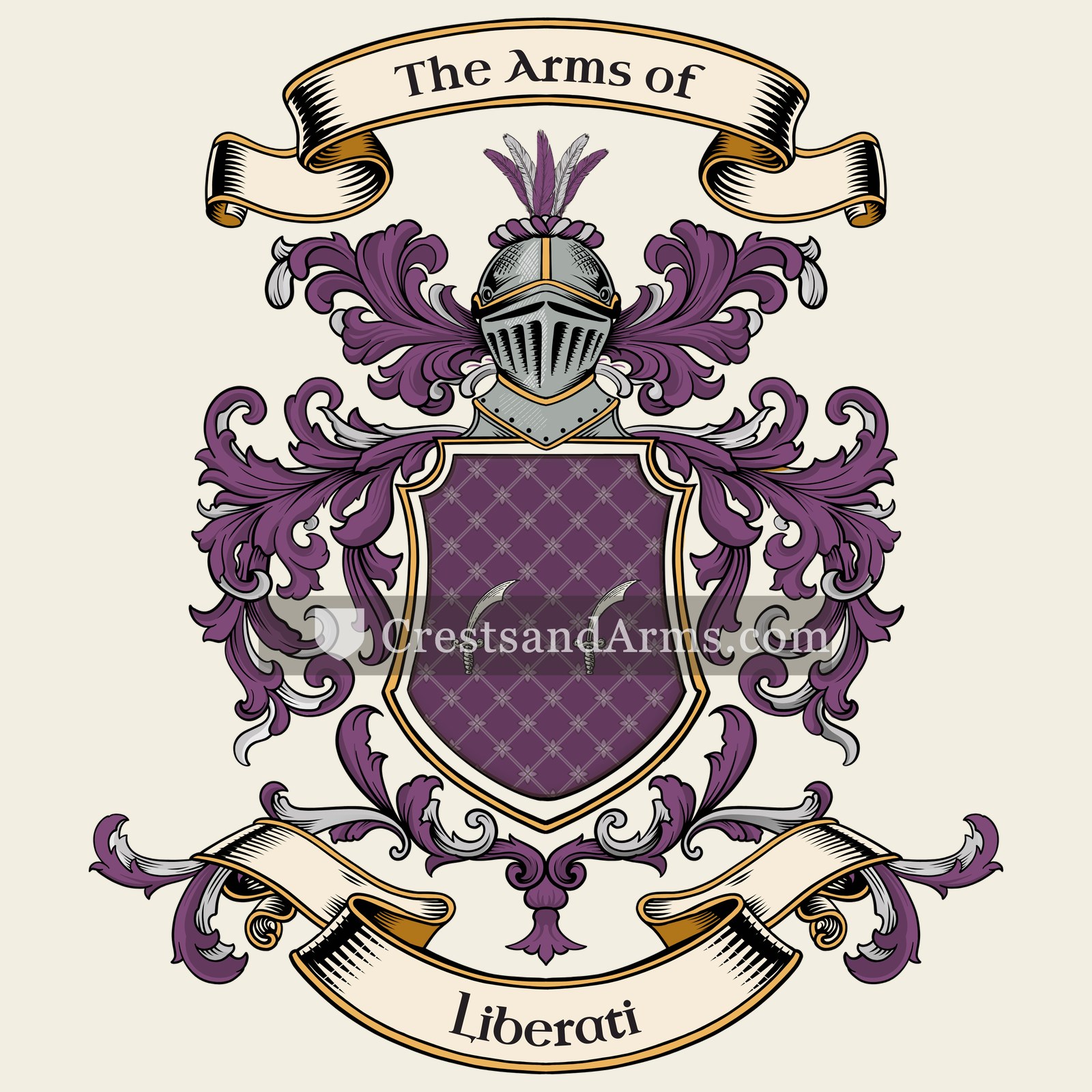 The Liberati coat of arms, drawn from the recorded blazon
