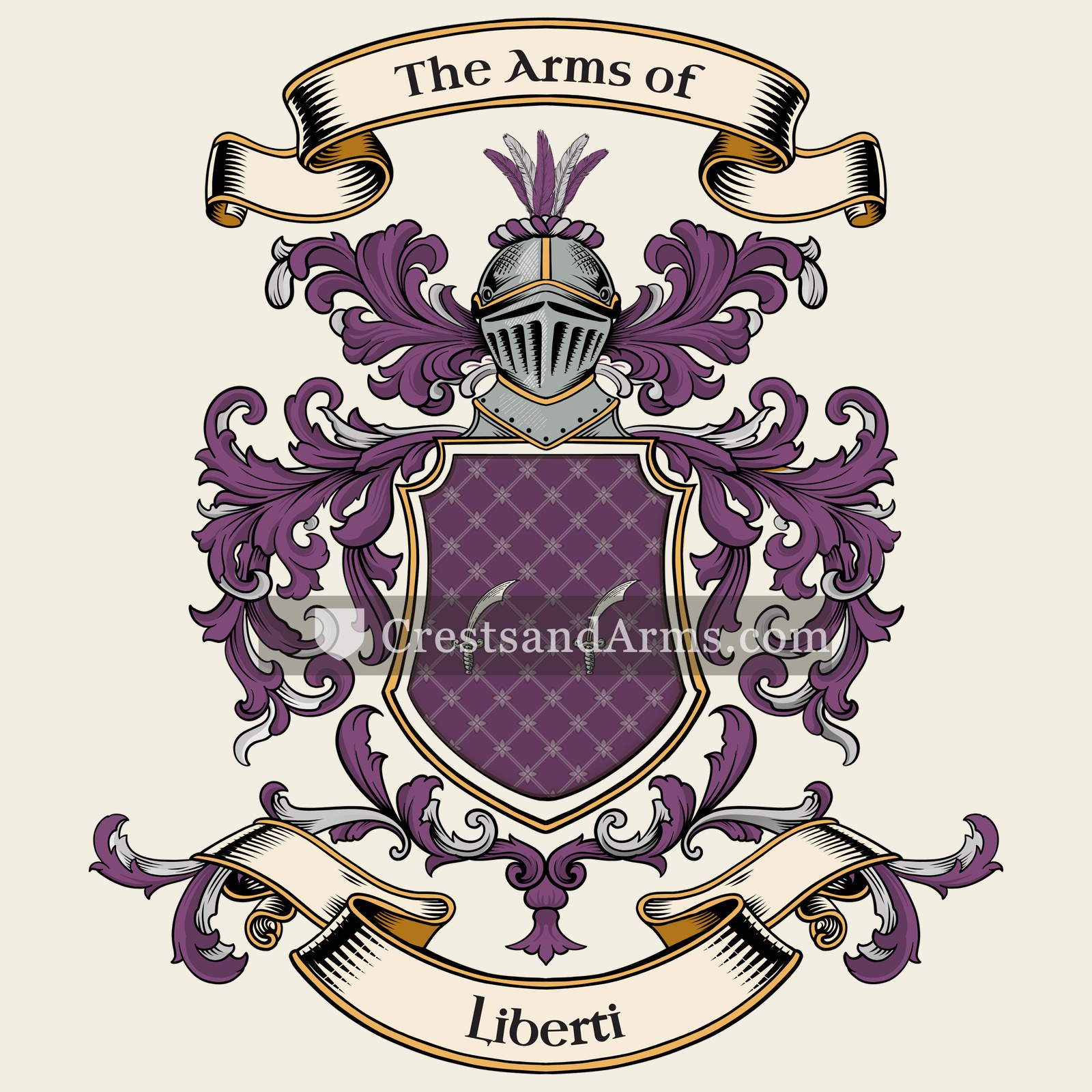 The Liberti coat of arms, drawn from the recorded blazon