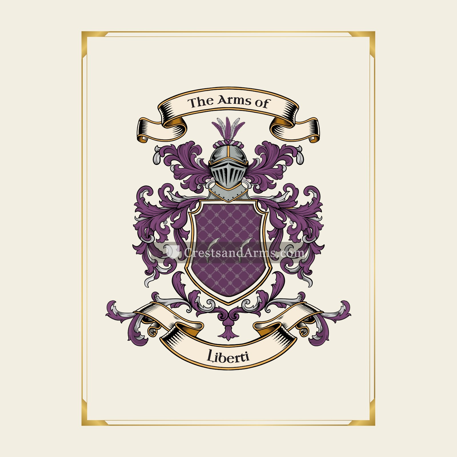 With gold border