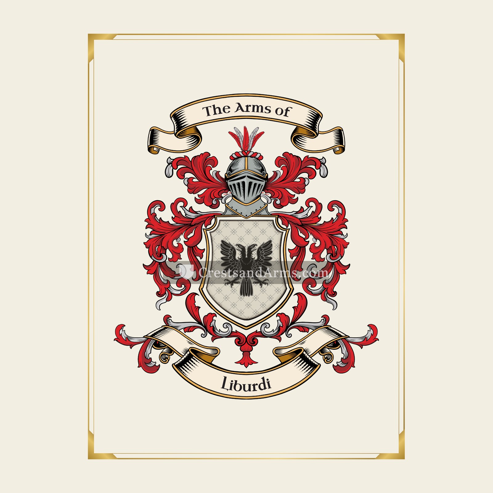 With gold border