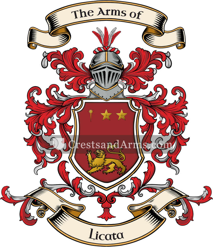 The Licata coat of arms, drawn from the recorded blazon