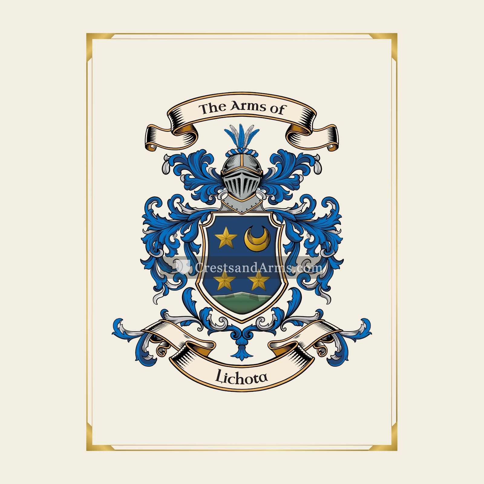 With gold border