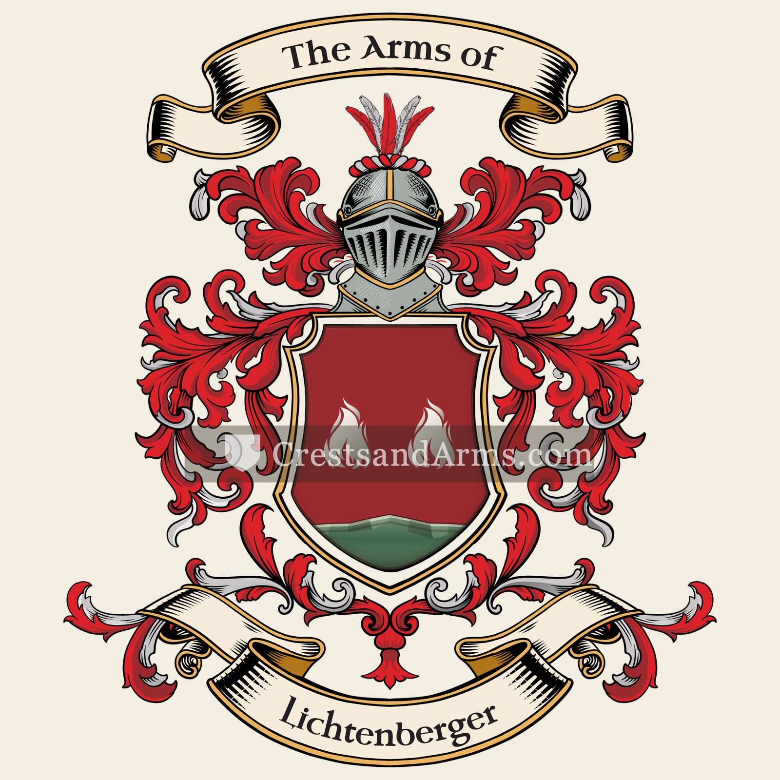 The Lichtenberger coat of arms, drawn from the recorded blazon