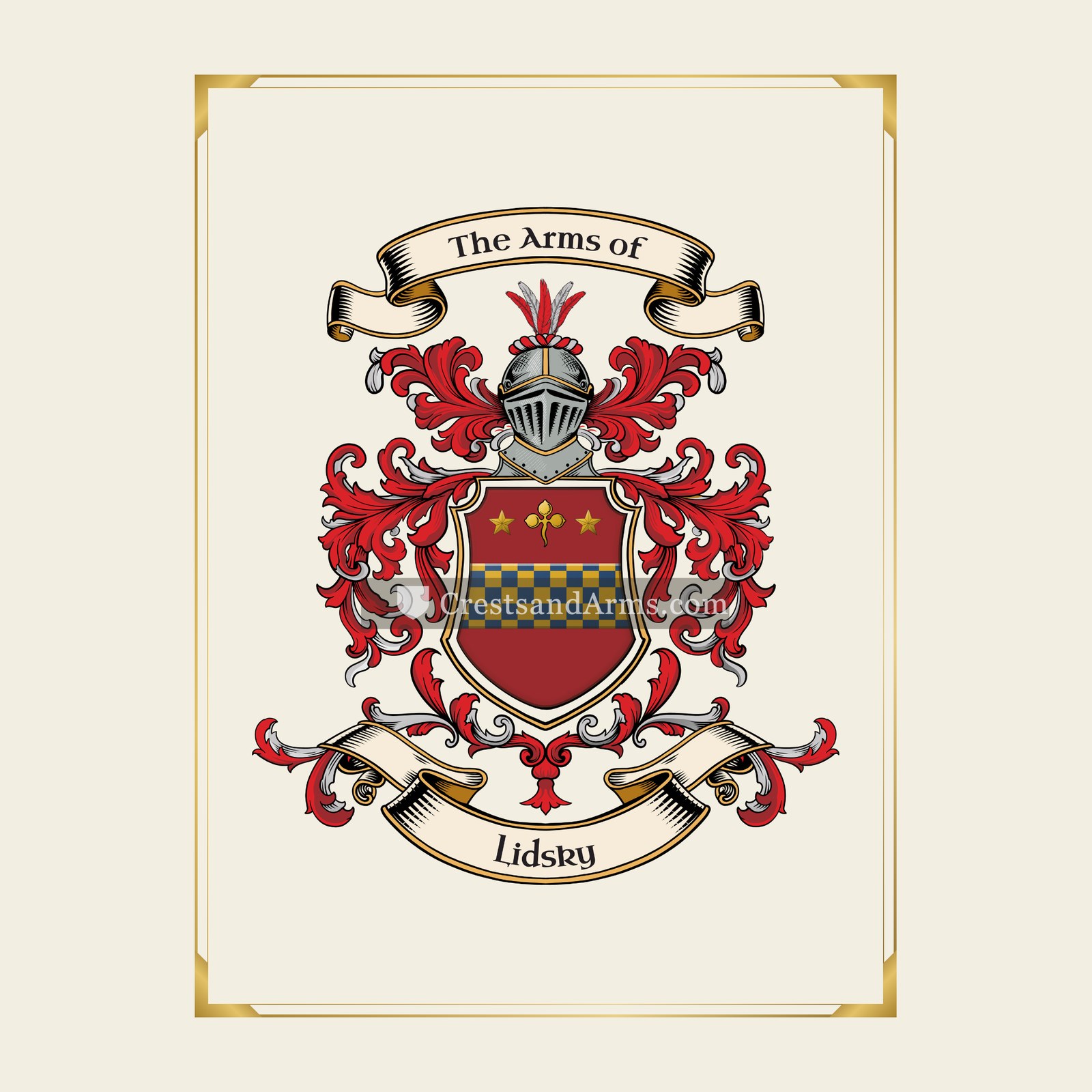With gold border