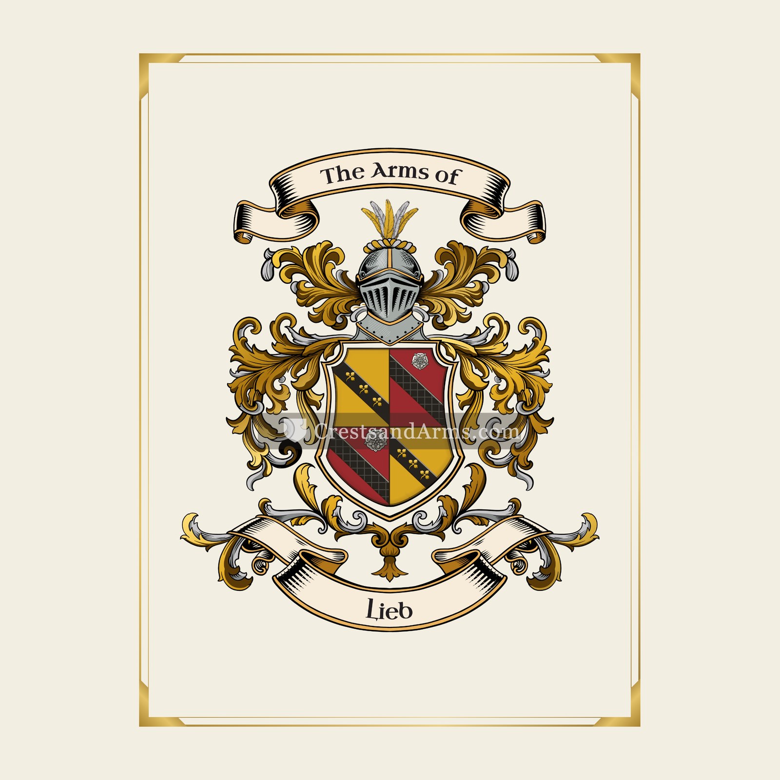 With gold border
