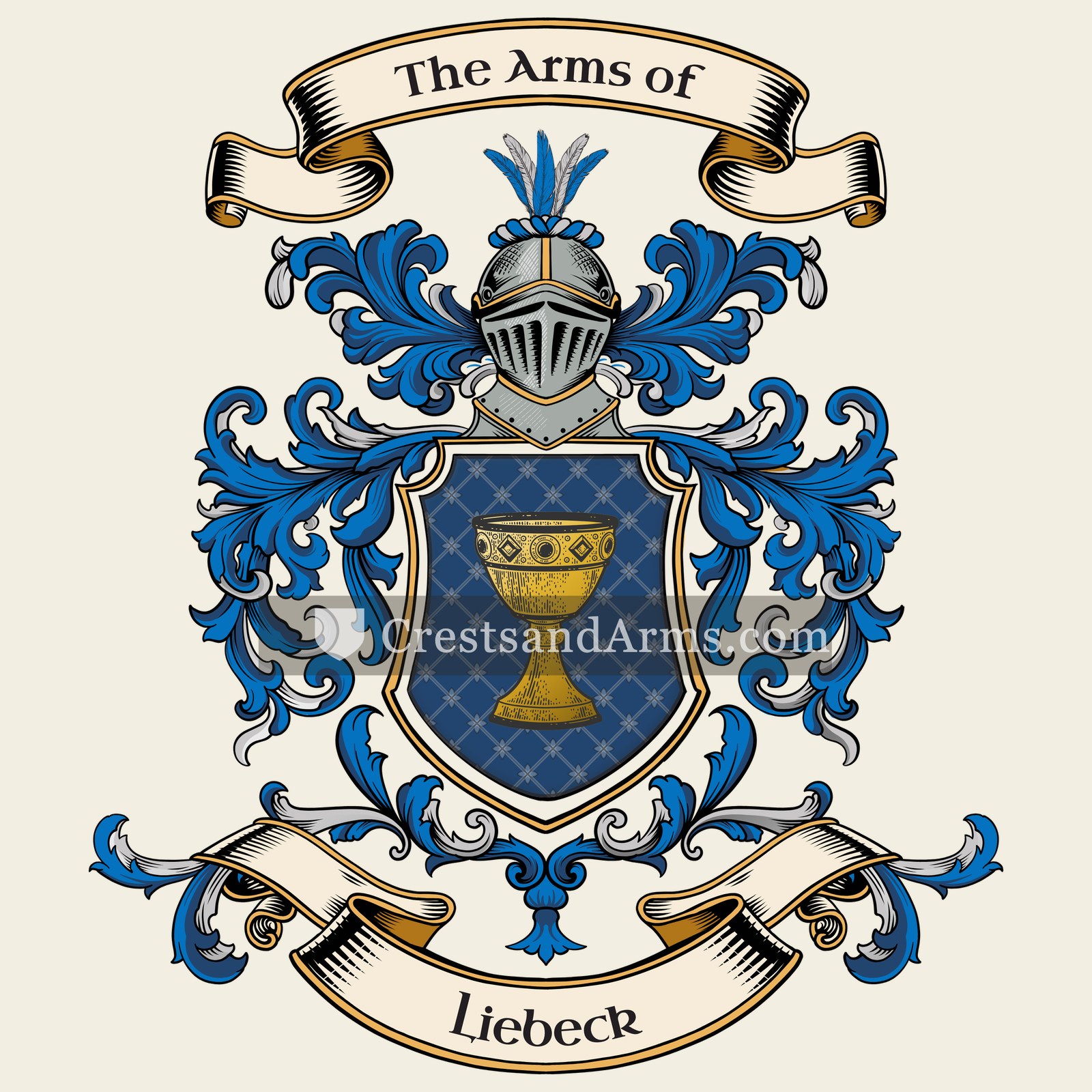 The Liebeck coat of arms, drawn from the recorded blazon