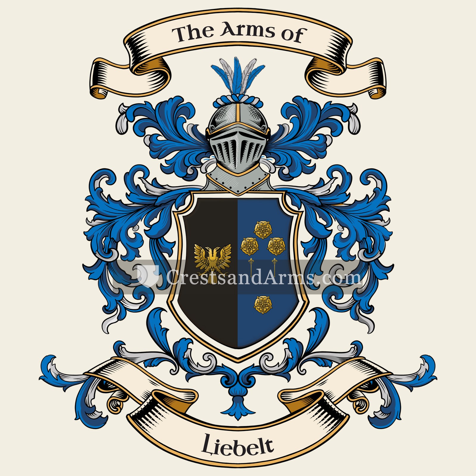 The Liebelt coat of arms, drawn from the recorded blazon