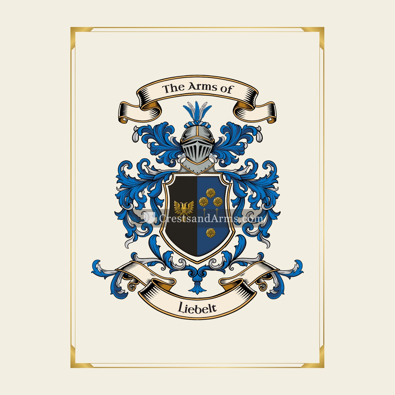 With gold border