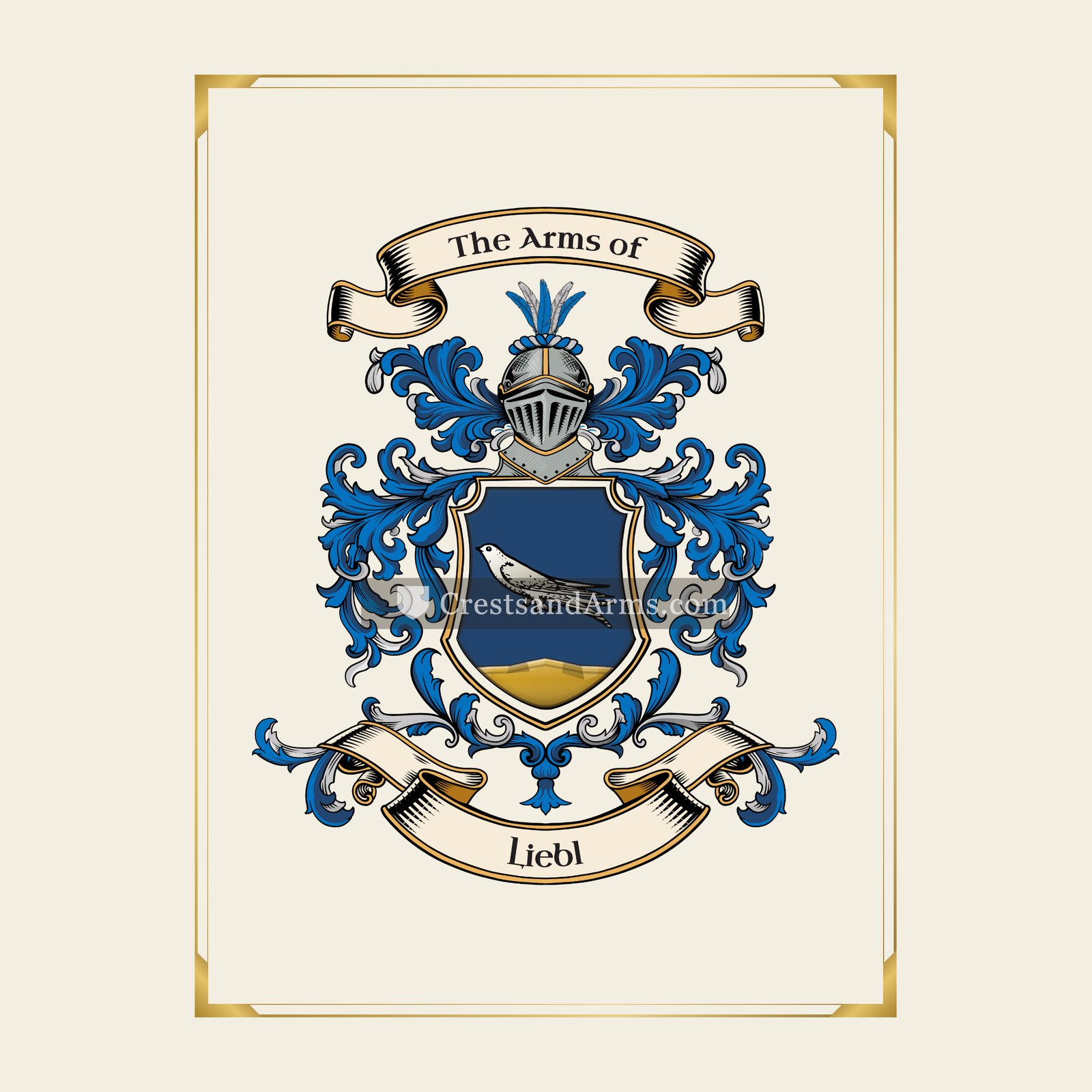 With gold border